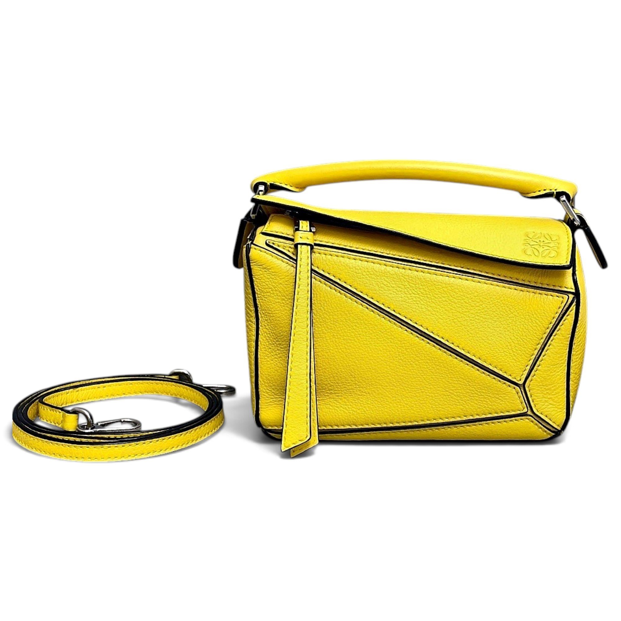 Puzzle leather handbag