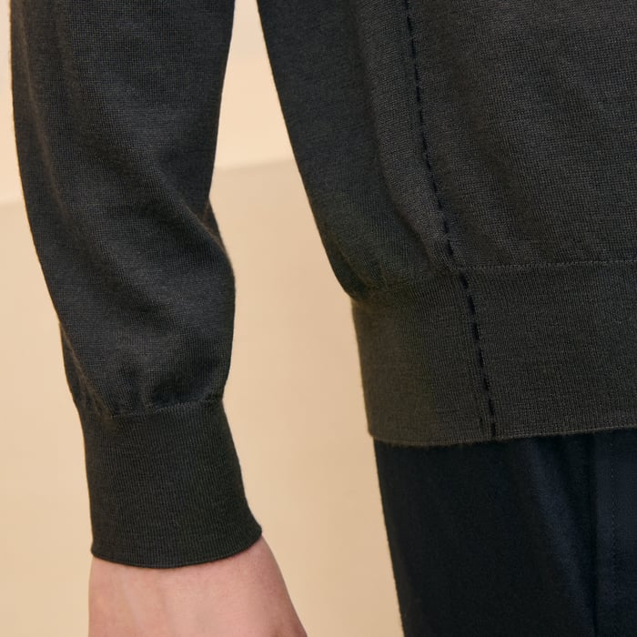 Kaki "Coutures Inversees" Turtleneck Sweater