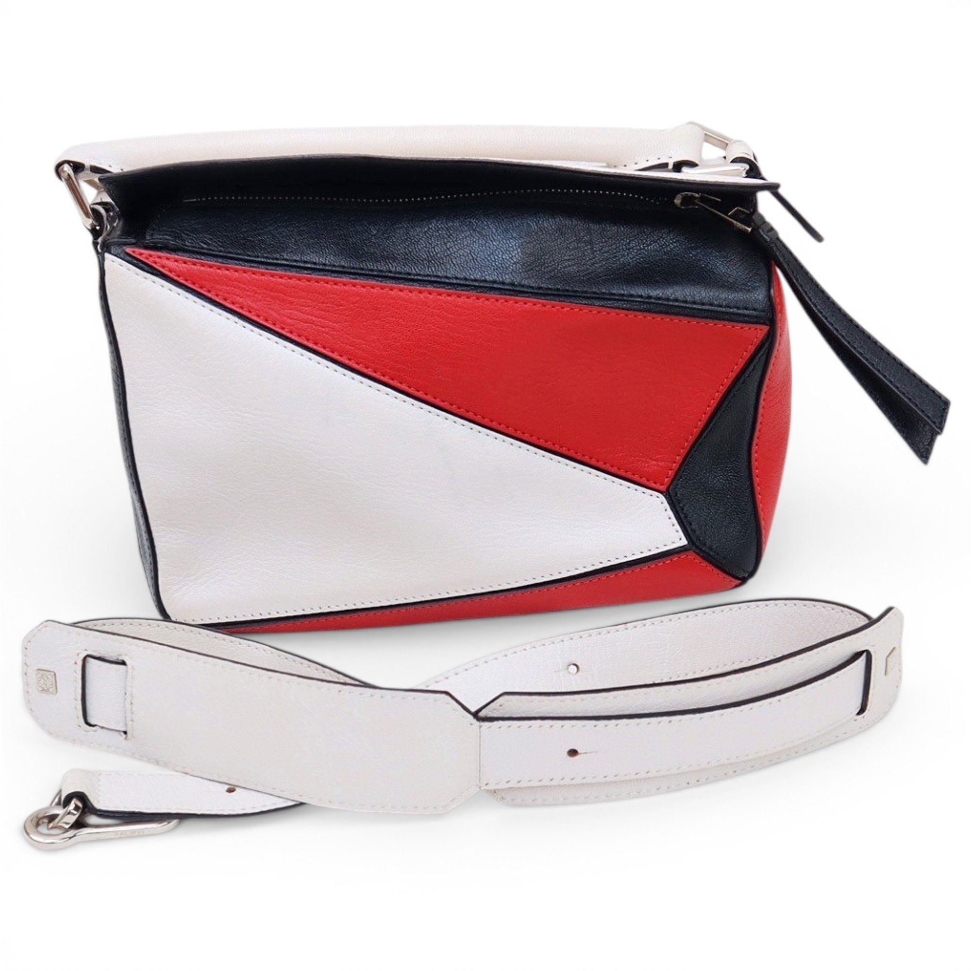 Puzzle leather handbag