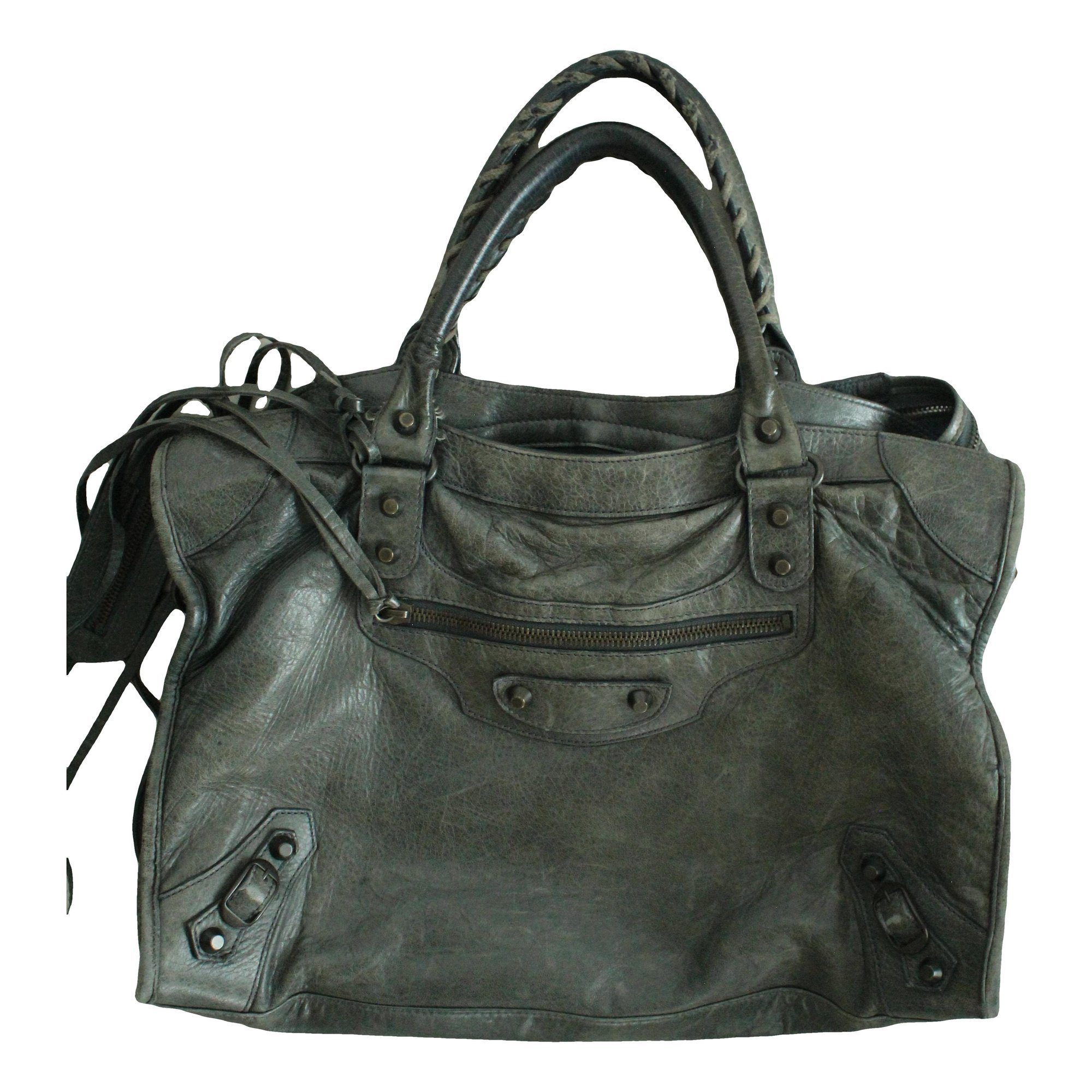 City leather handbag