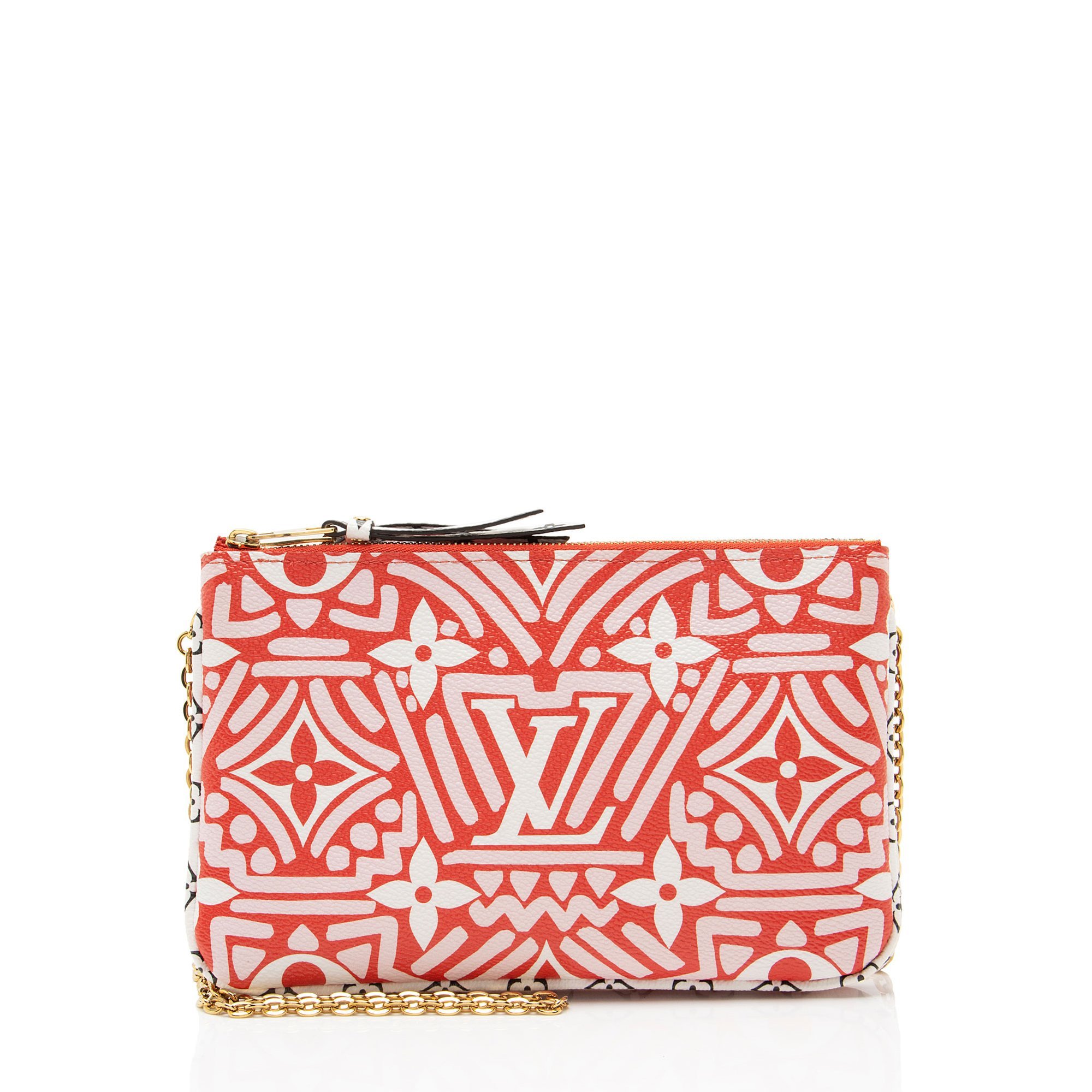 Double zip cloth crossbody bag