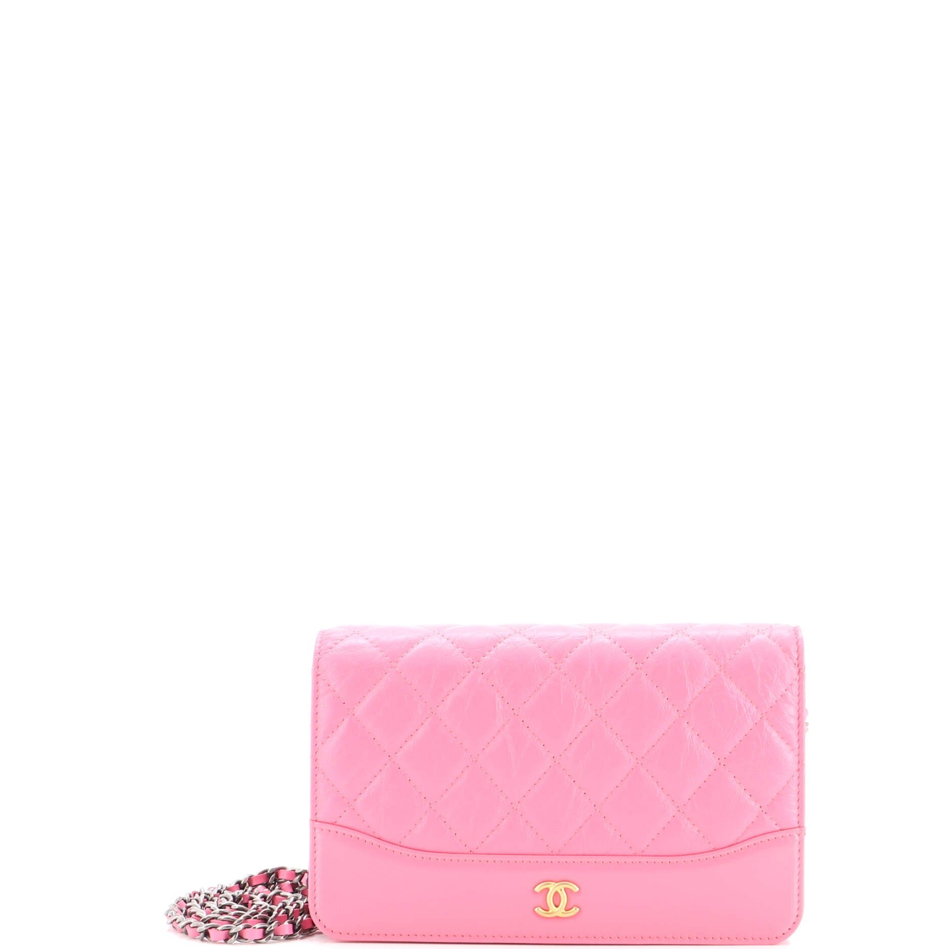 Gabrielle Wallet on Chain Quilted Aged Calfskin