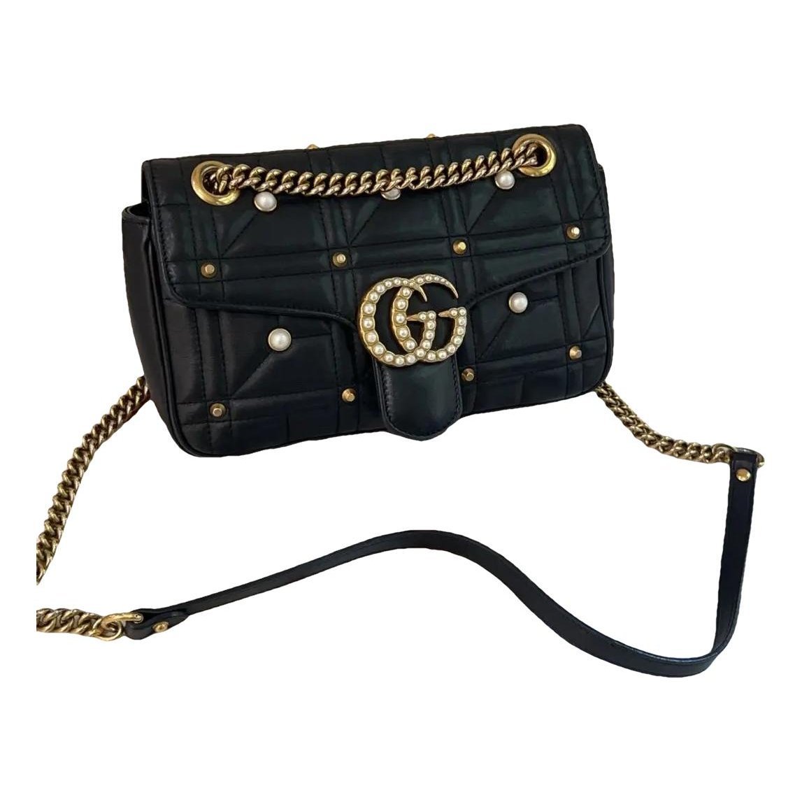 Pearly GG Marmont Flap leather handbag