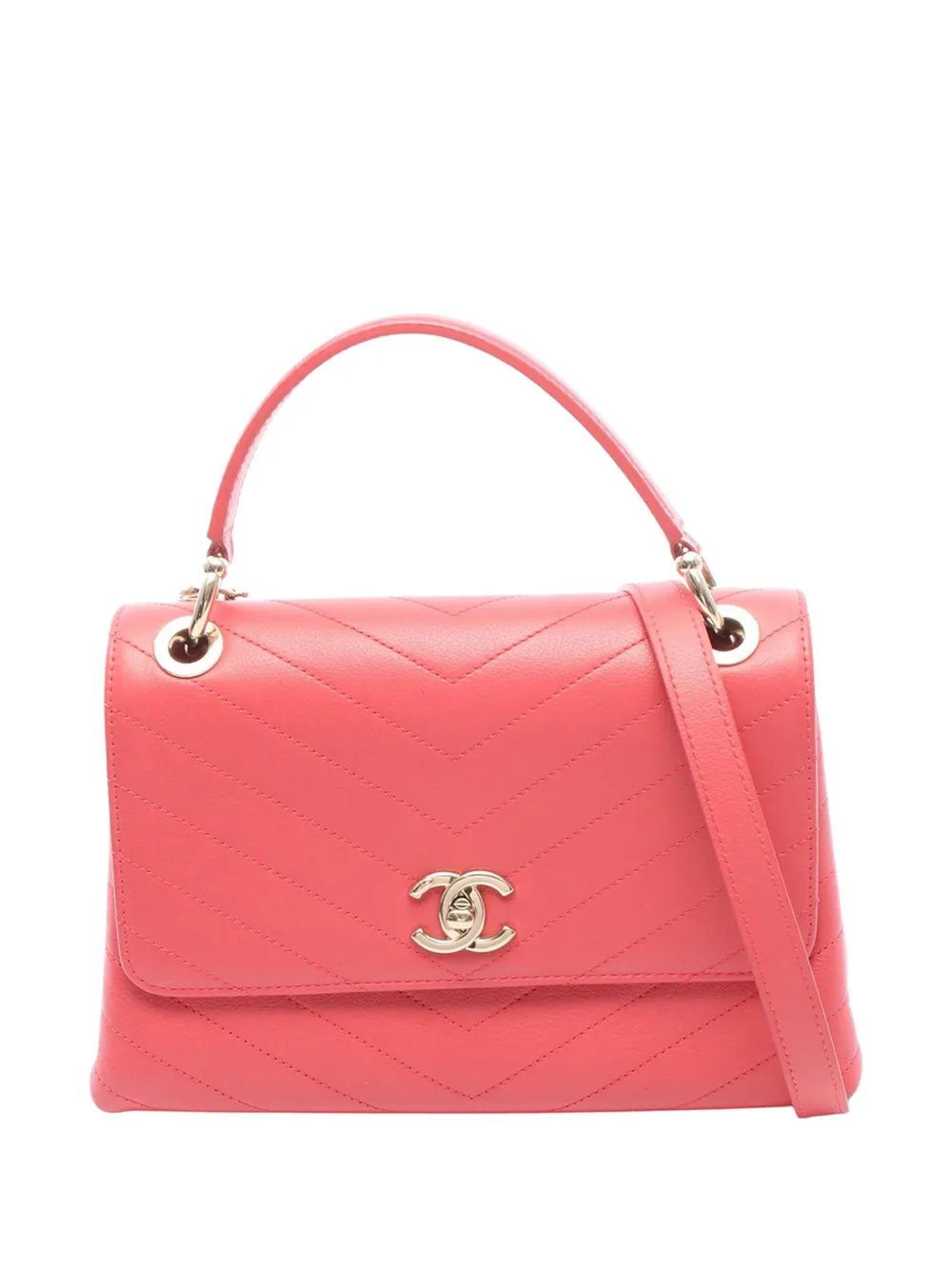 2019 Chevron Calfskin Top Handle Bag satchel