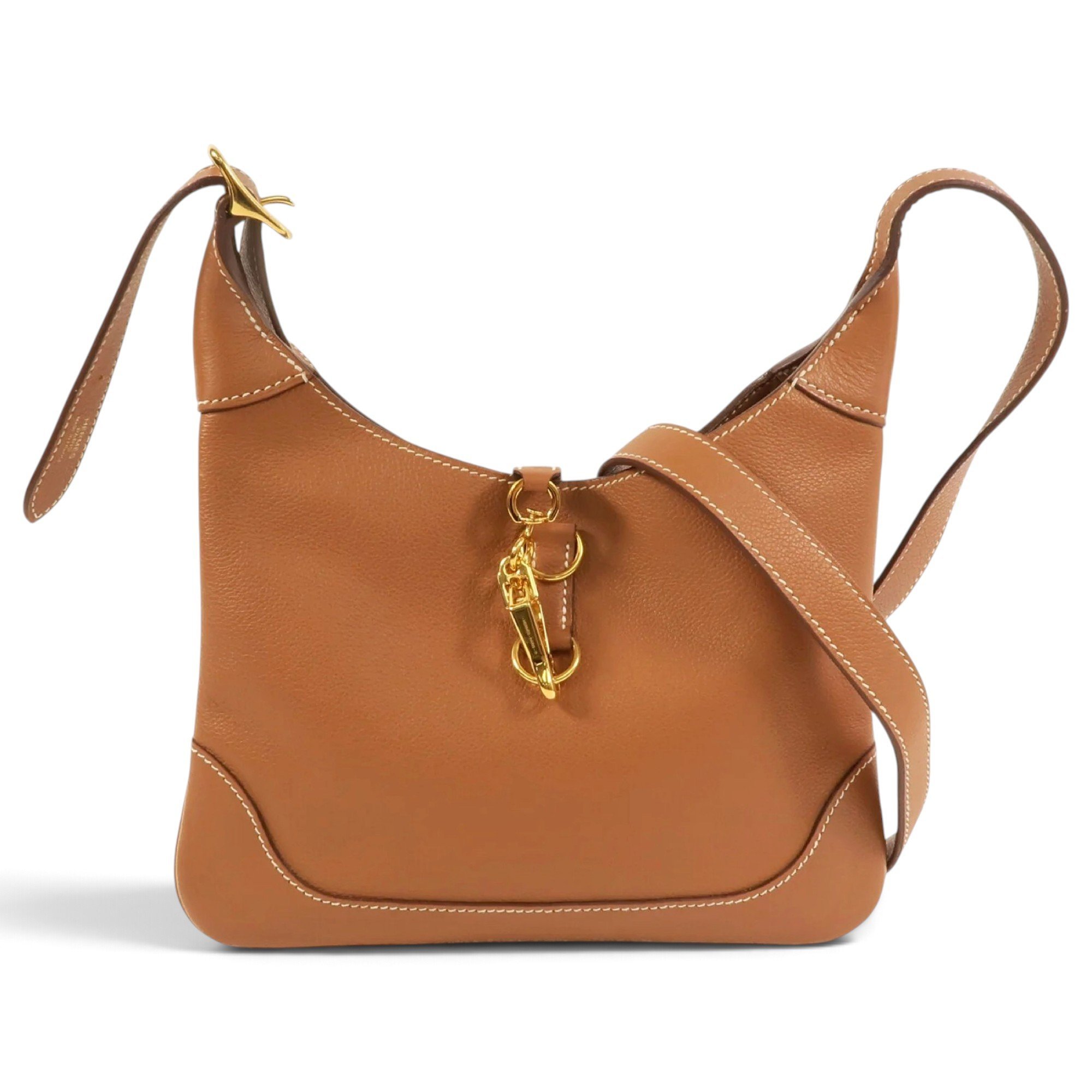 Trim leather crossbody bag