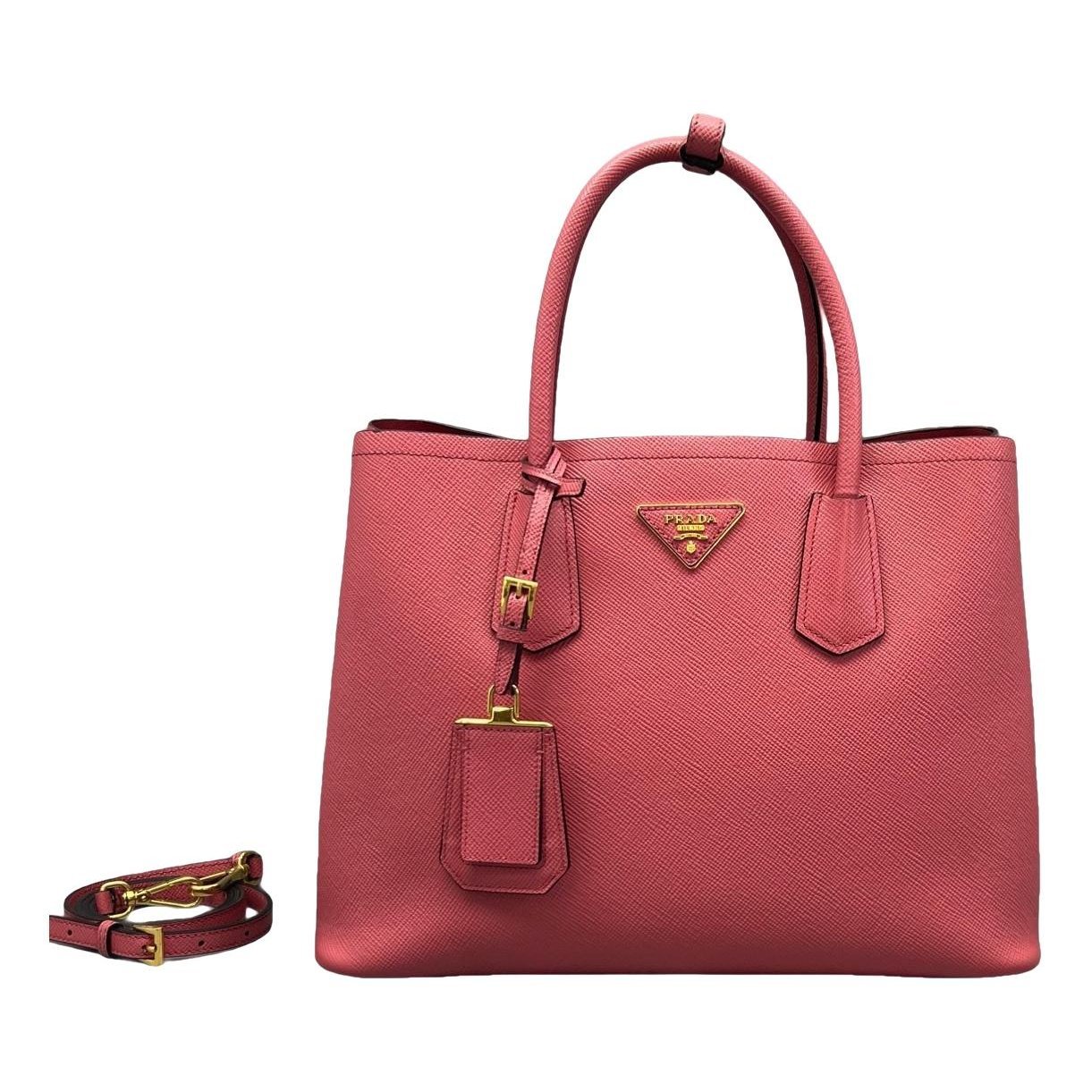 Double leather handbag