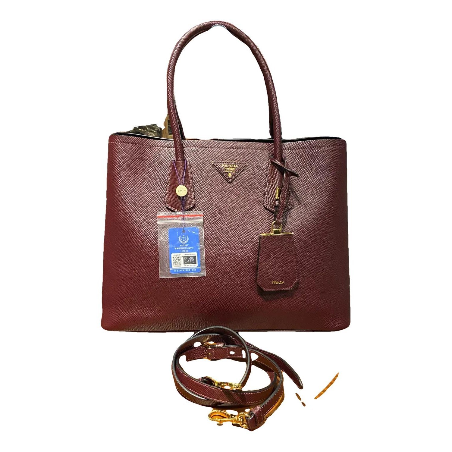 Double leather crossbody bag