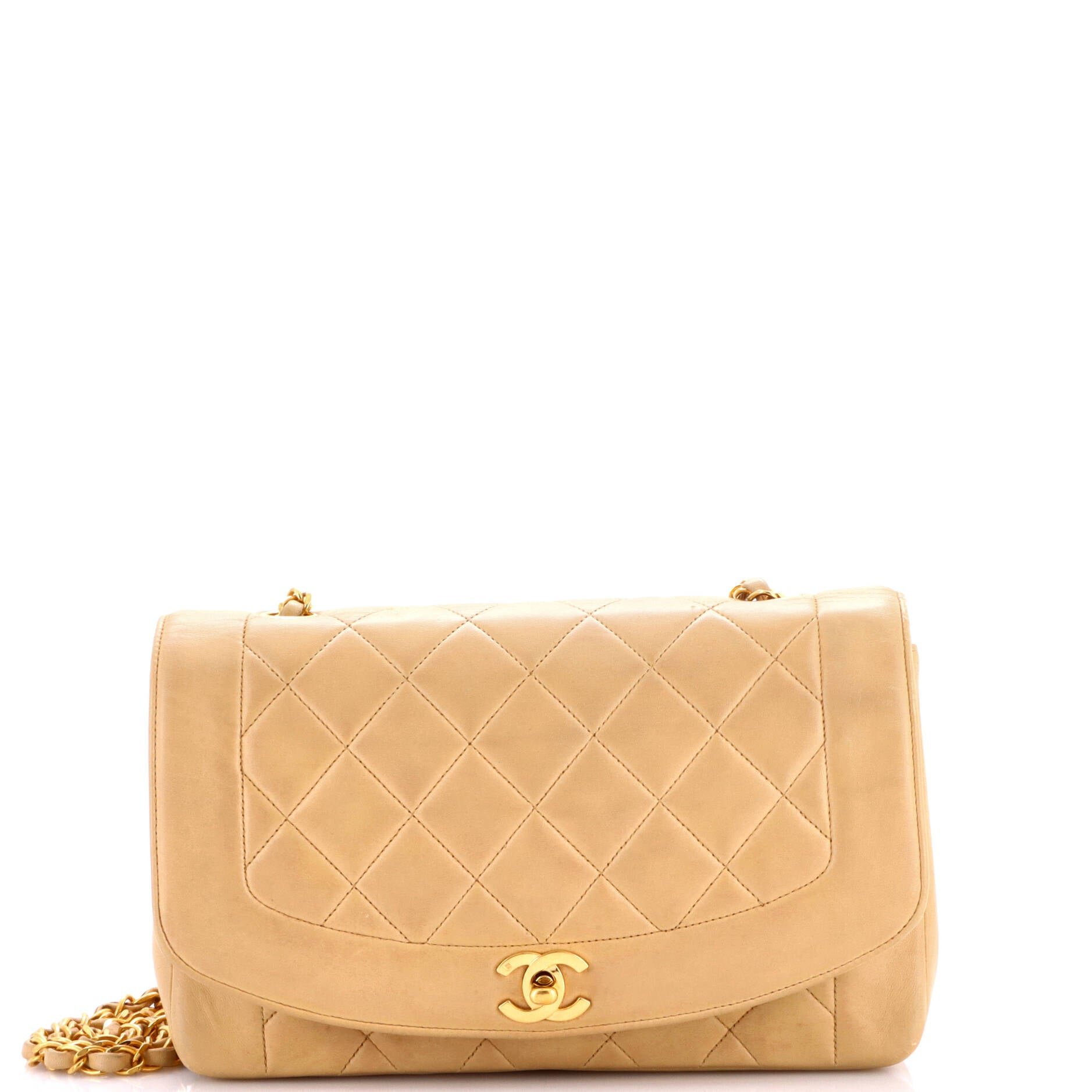 Vintage Diana Flap Bag Quilted Lambskin Medium