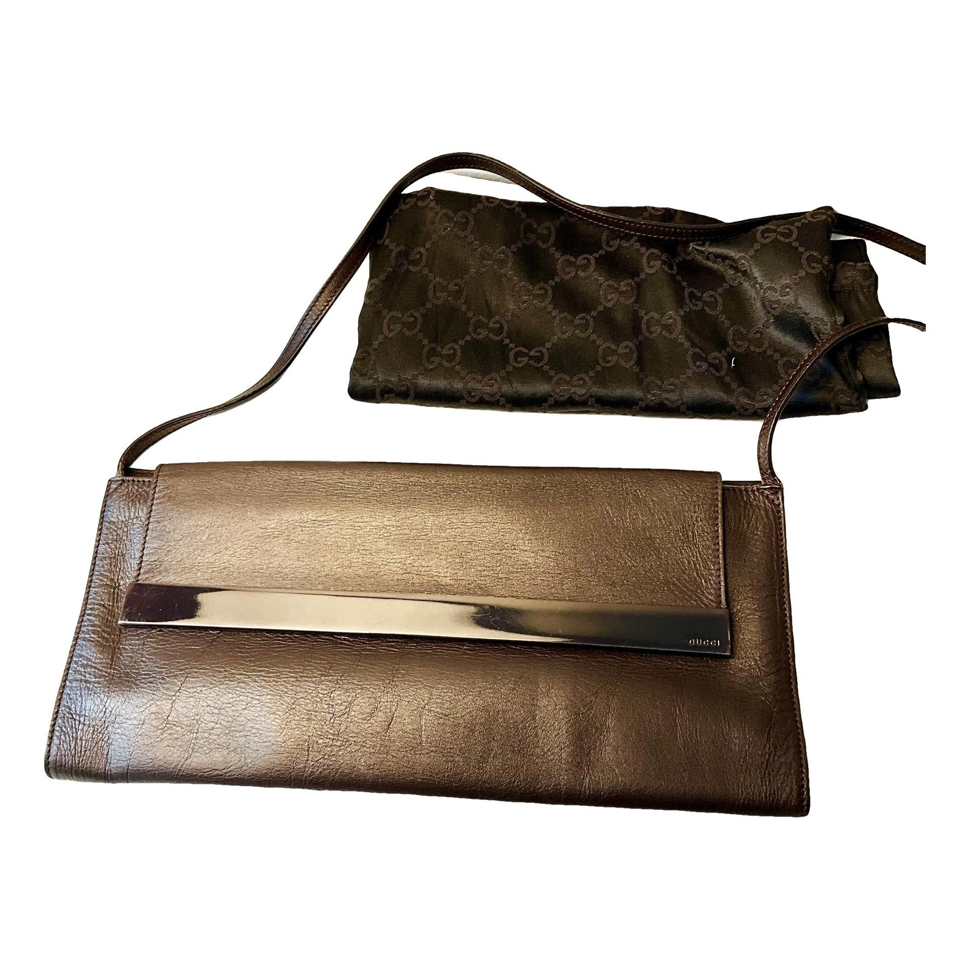 Leather clutch bag