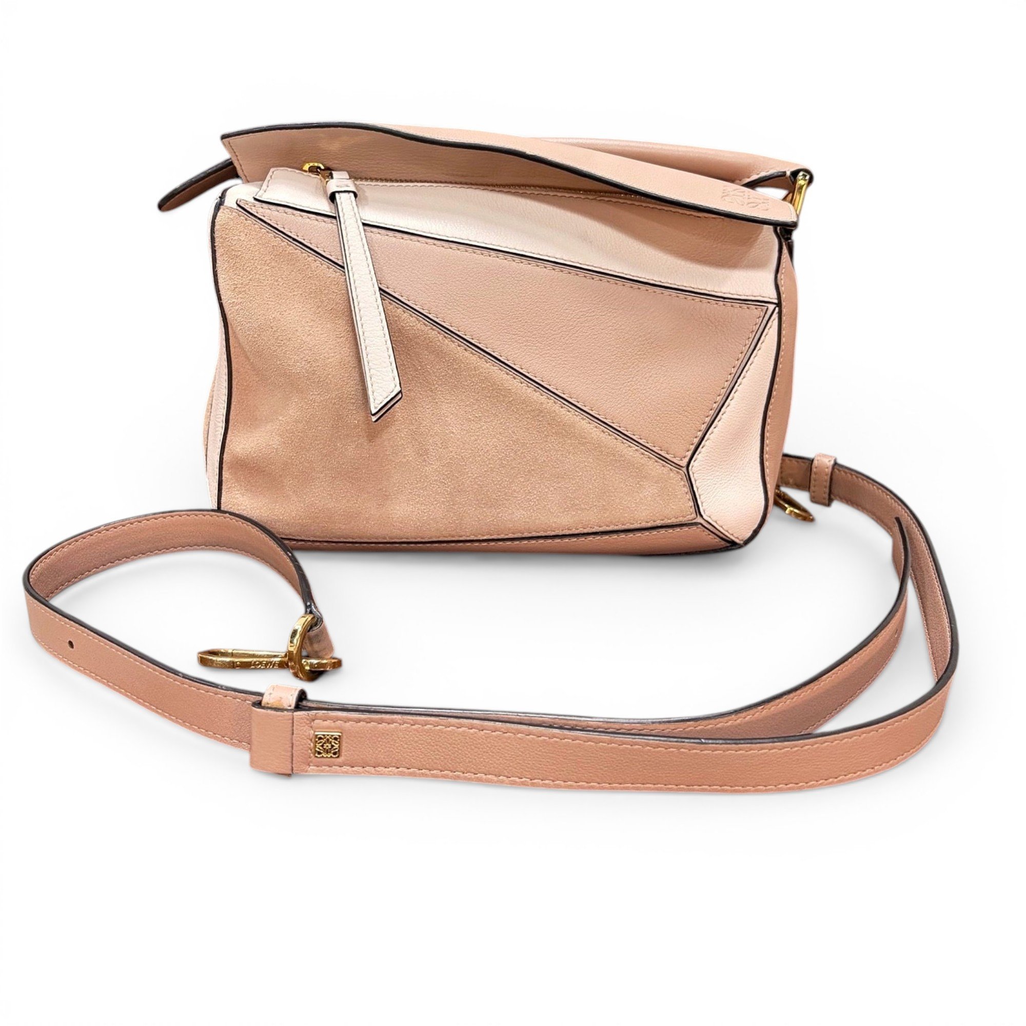 Puzzle leather handbag