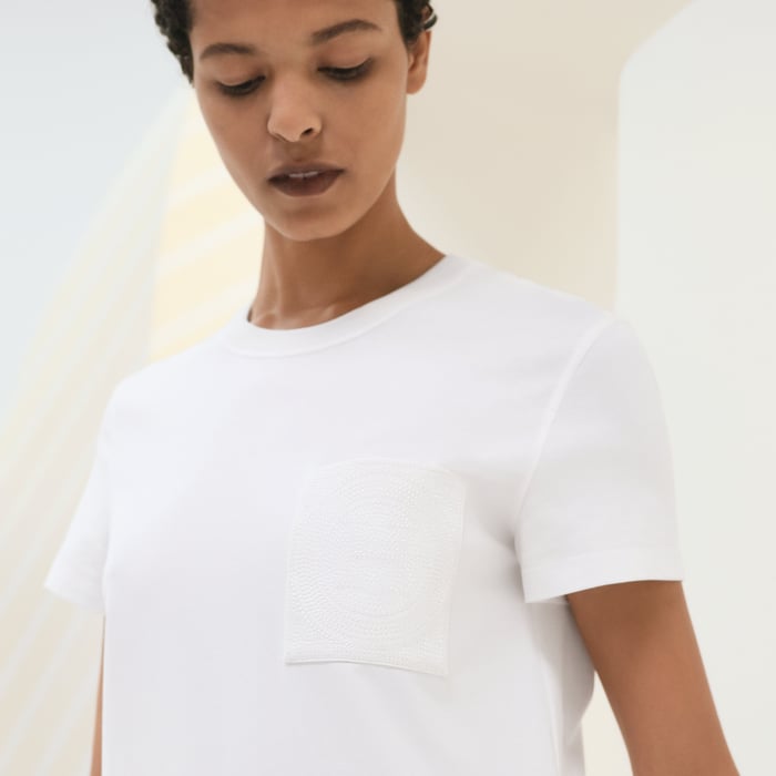 Blanc Embroidered Pocket Dress