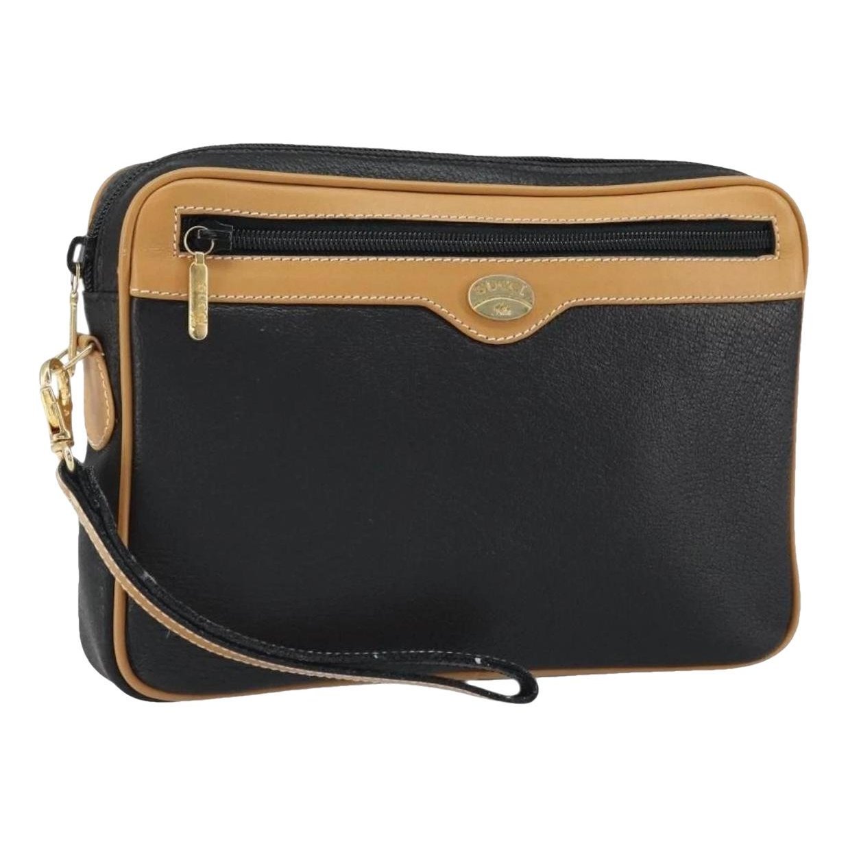 Leather clutch bag