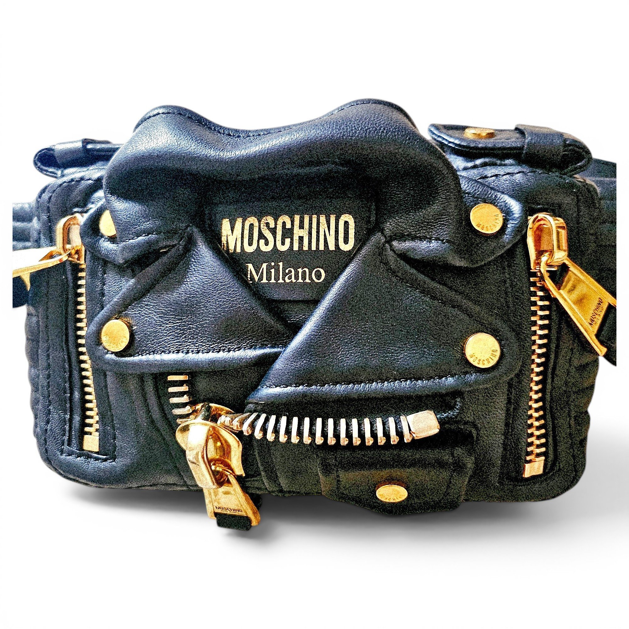 Biker leather handbag