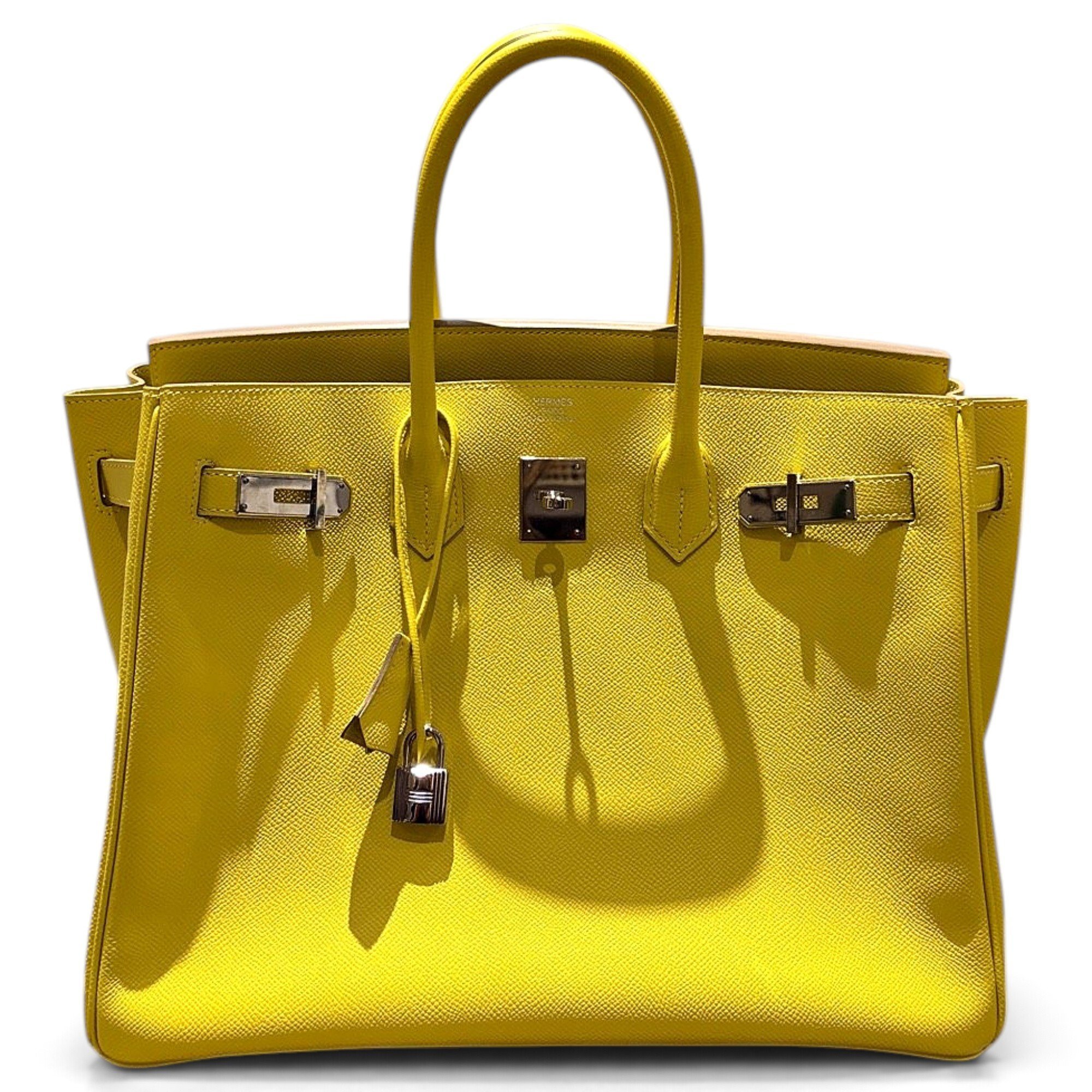 Hermes Birkin 35 Handbag Lime Epsom Leather
