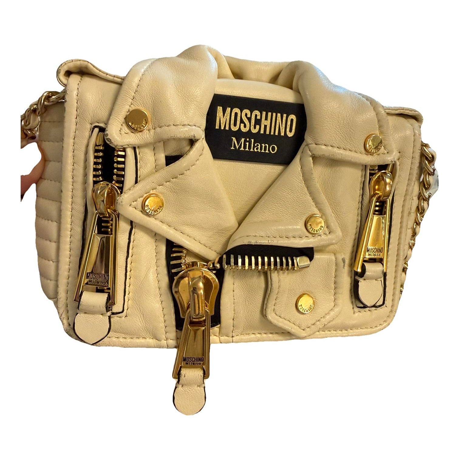 Biker leather handbag
