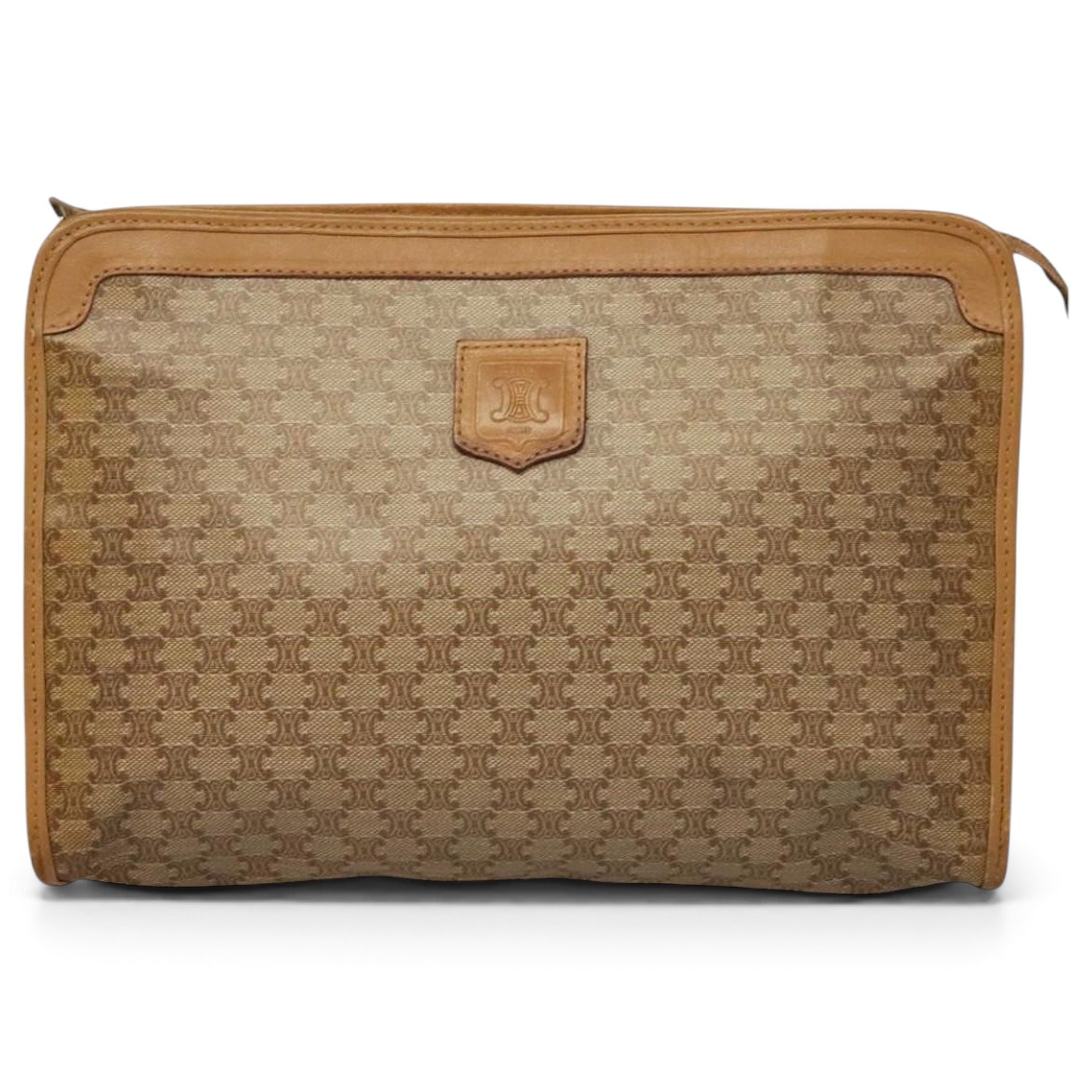 Leather clutch bag
