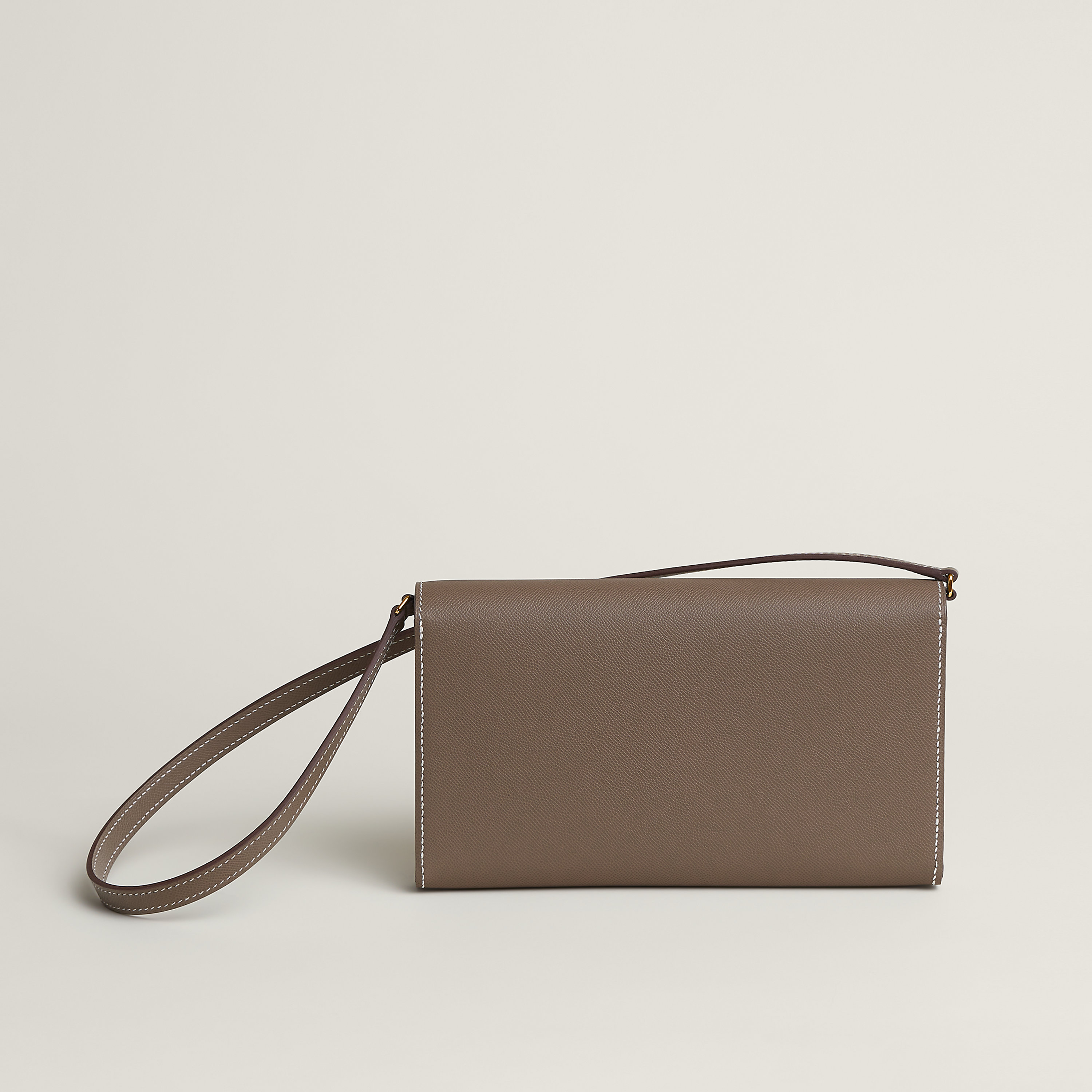 Hermès Charniere To Go pouch Étoupe | BagUSeek