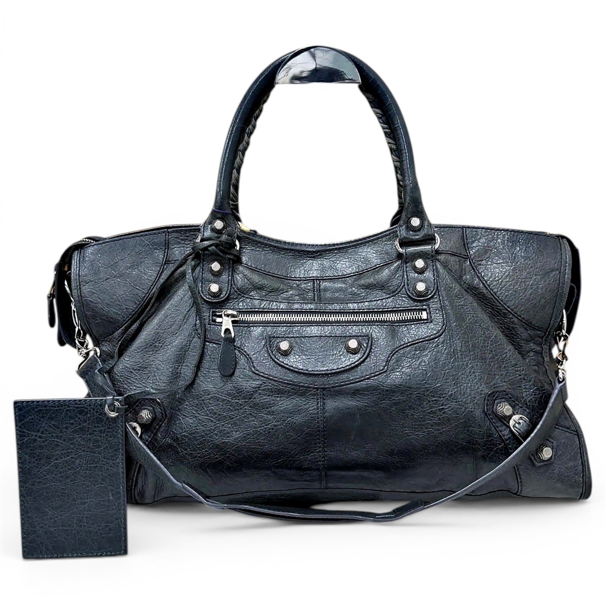 City leather handbag