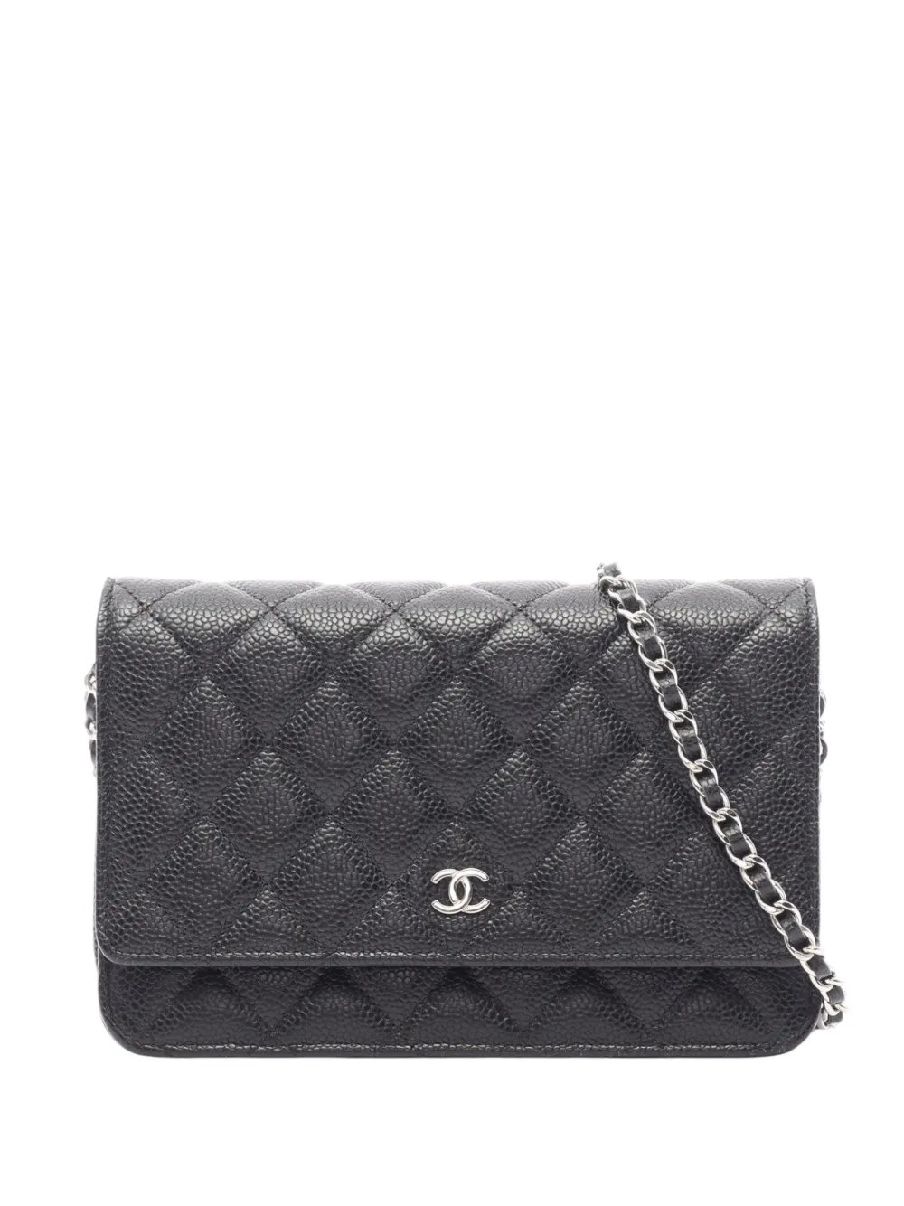 2020 CC Quilted Caviar Wallet on Chain crossbody bag