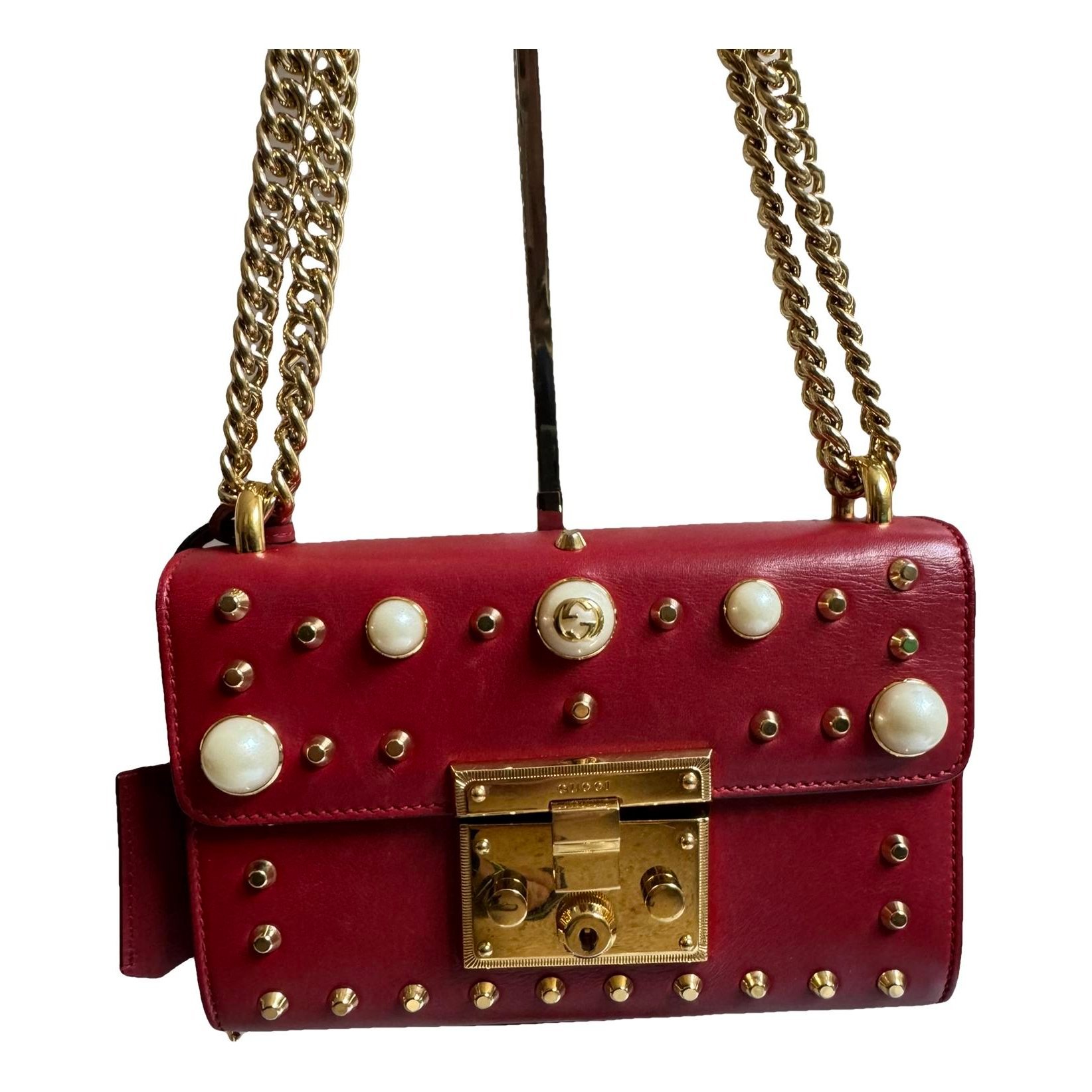 Padlock leather handbag