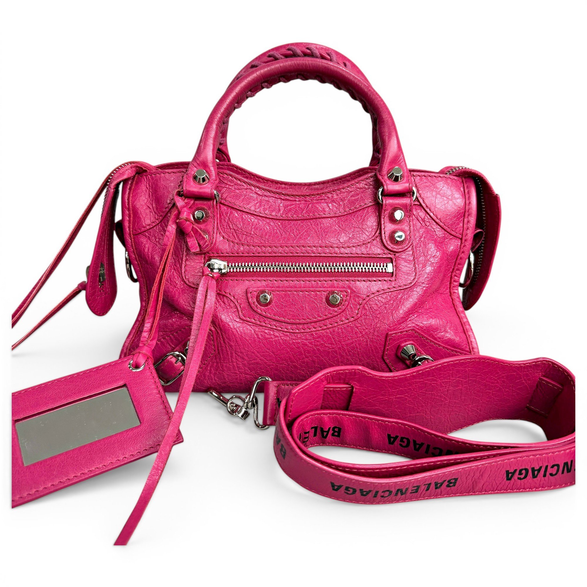 City leather handbag
