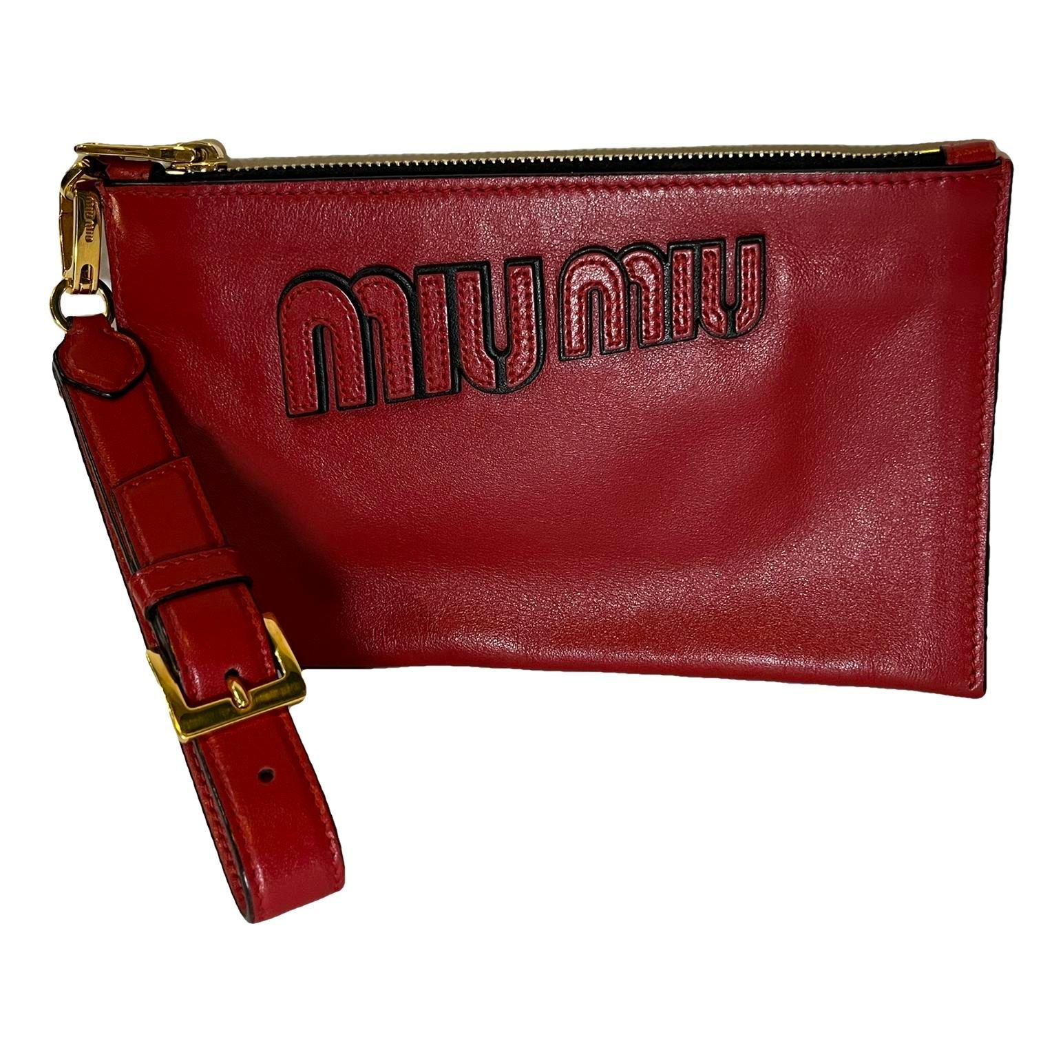 Leather clutch bag