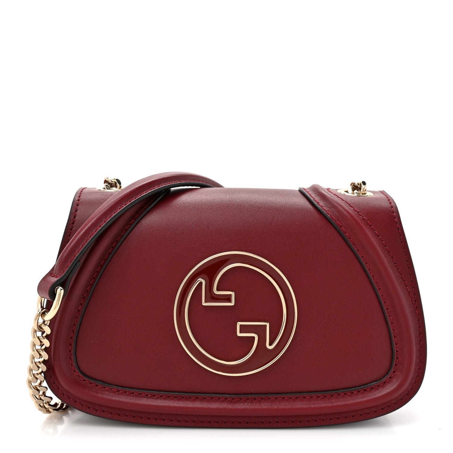Gucci Calfskin Blondie Small Shoulder Bag Rosso Ancora