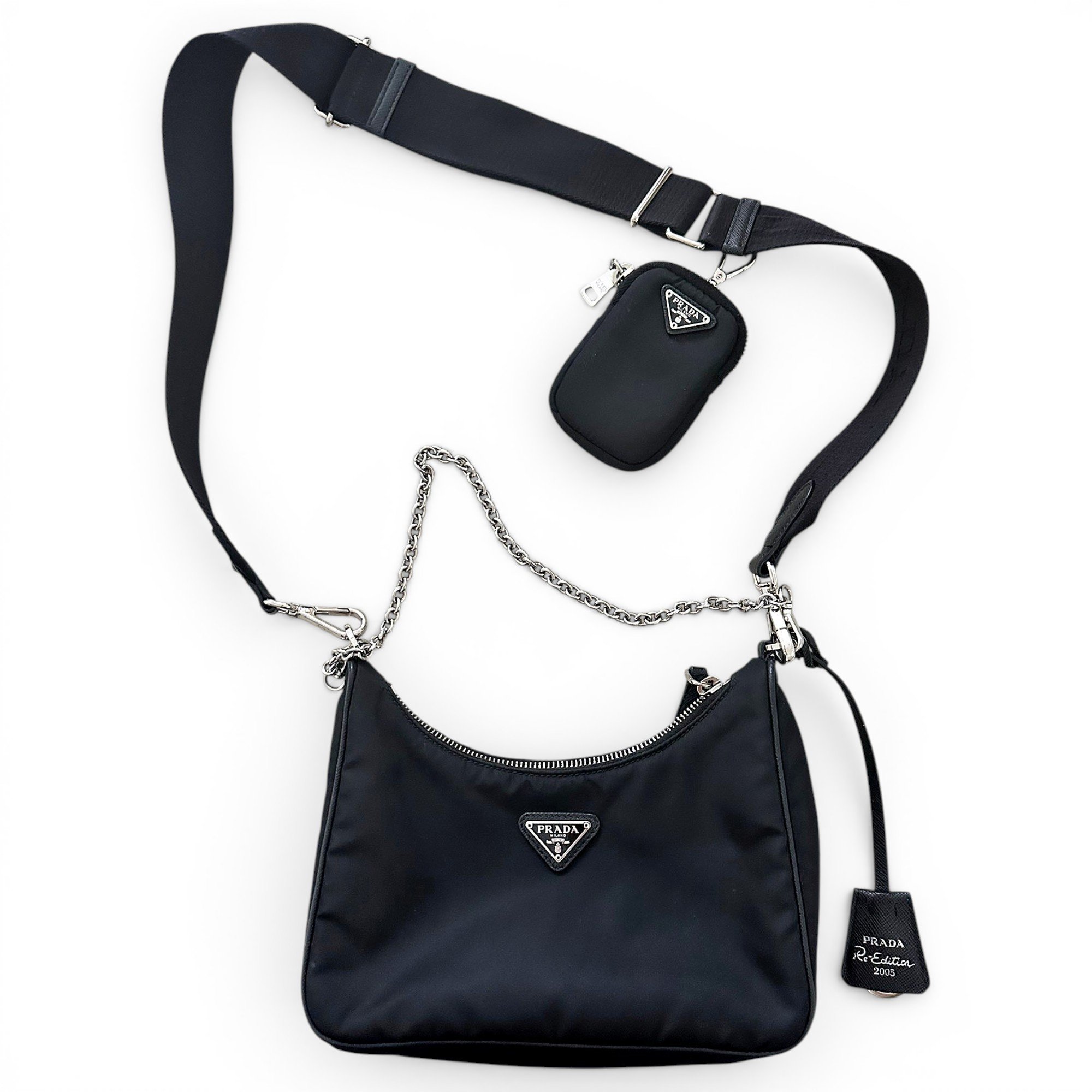 Re-Nylon vinyl crossbody bag
