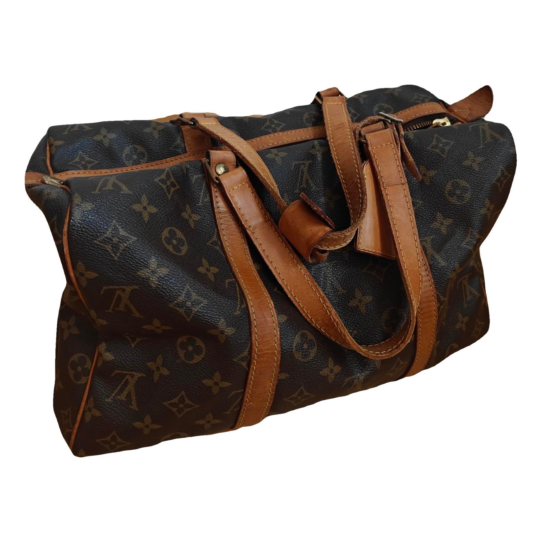 Sac souple leather travel bag