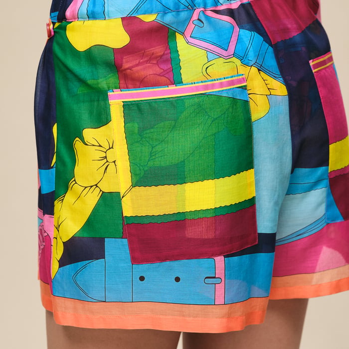 Jaune Soleil "Grand Manege" Beach Shorts Skirt