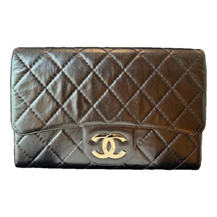 Leather clutch bag