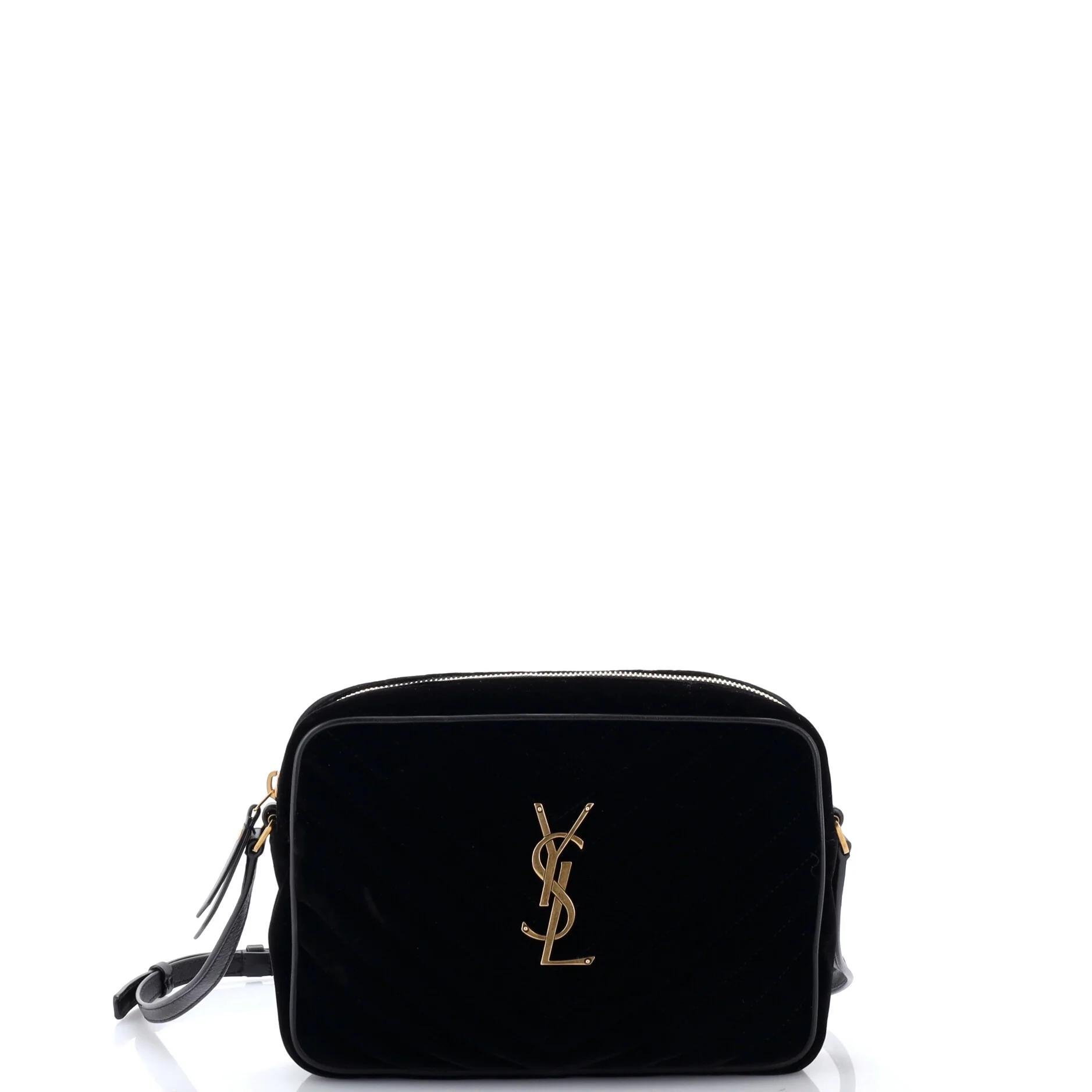 Camera Lou velvet crossbody bag