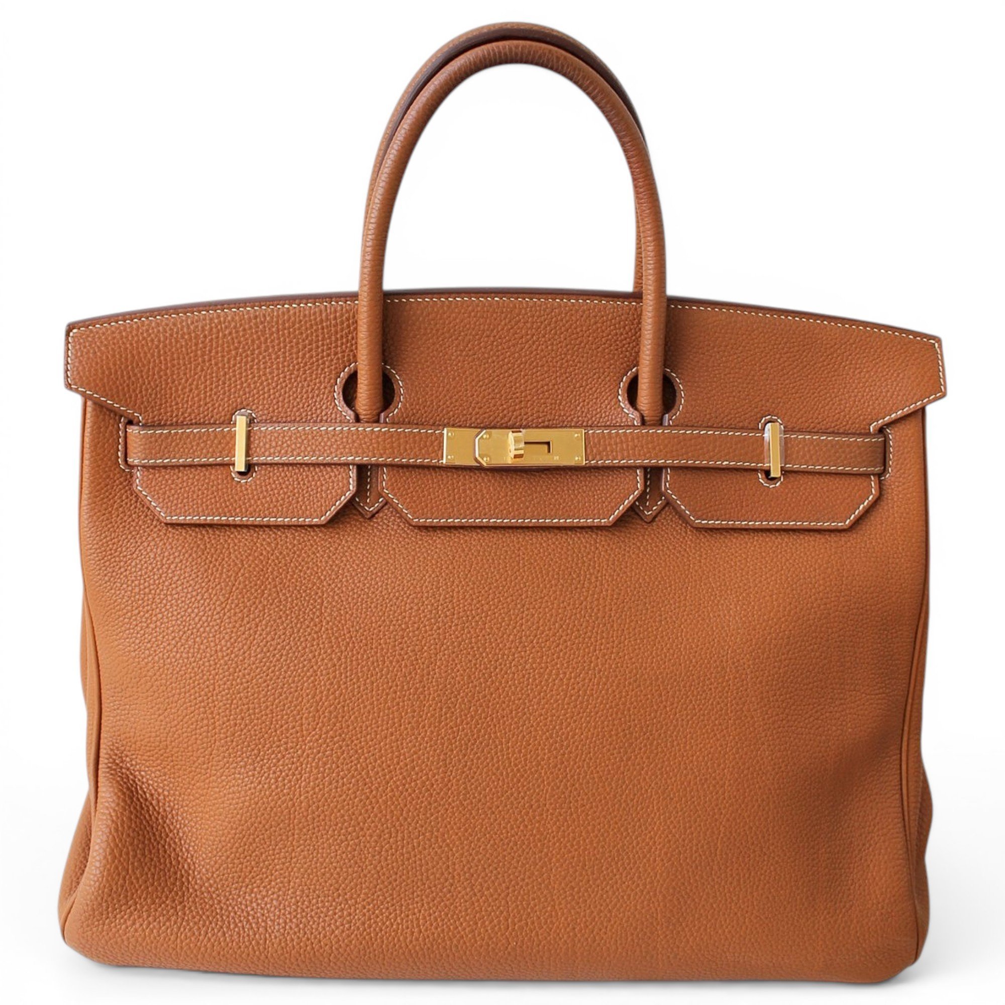 Hermes Birkin 40 Handbag Gold Togo Leather 2007