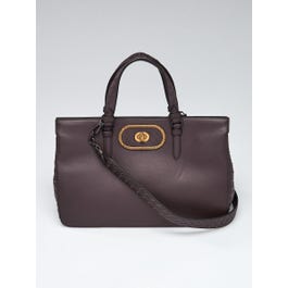 Bottega Veneta Bottega Veneta Brown Intrecciato Woven Nappa Ellitica Tote Bag