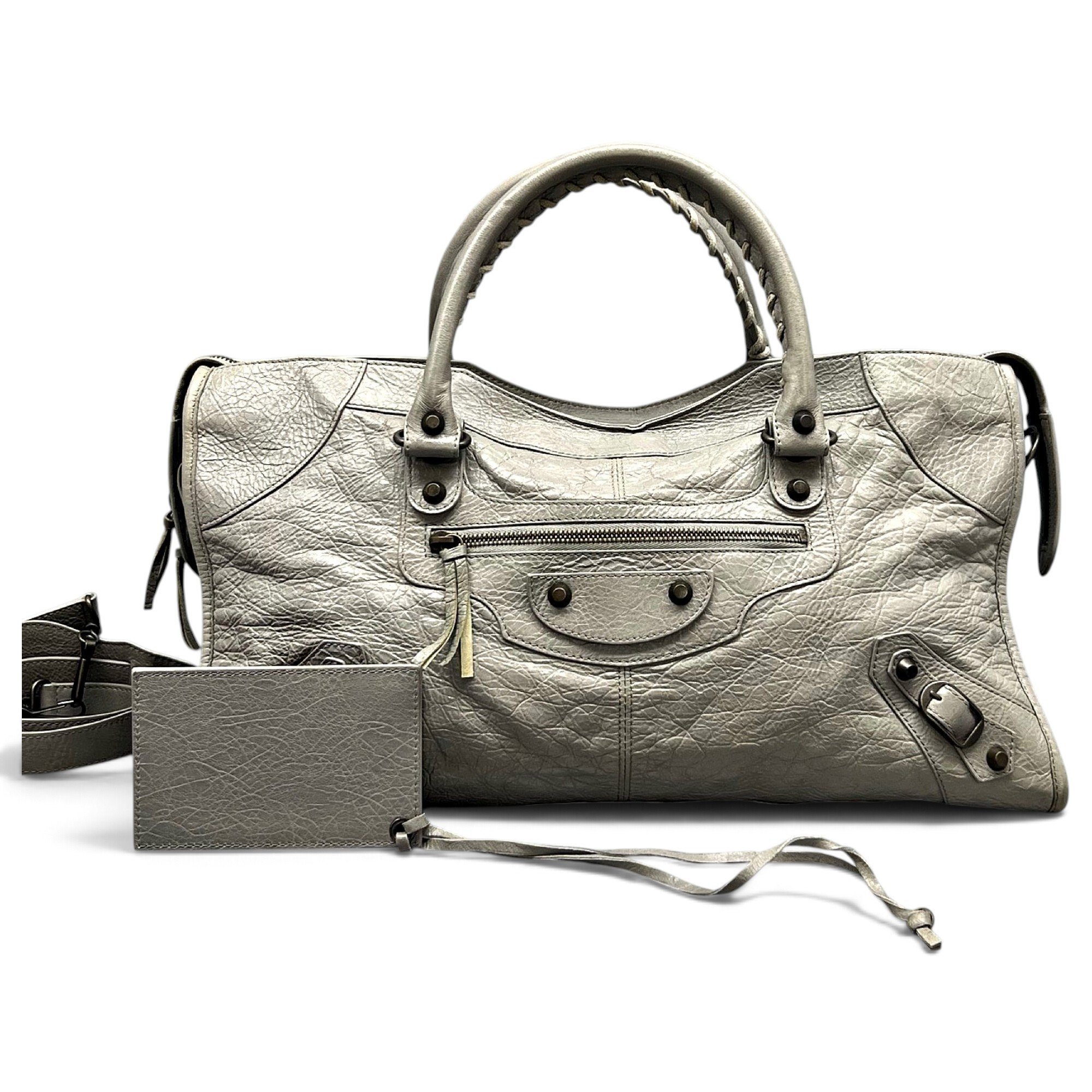 City leather handbag
