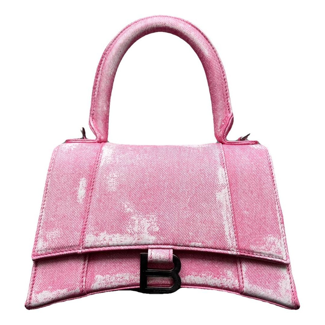 Hourglass leather handbag