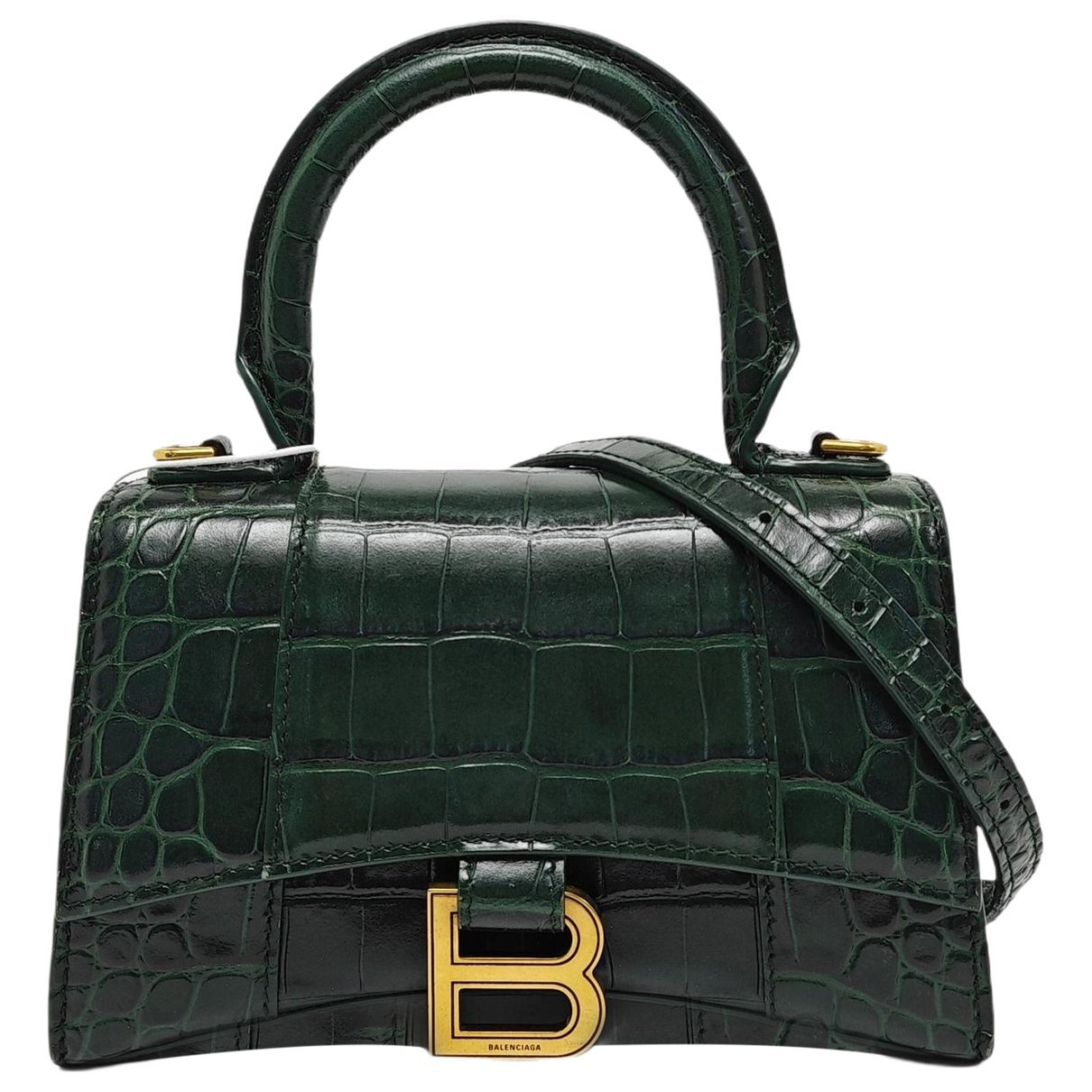 Hourglass leather handbag