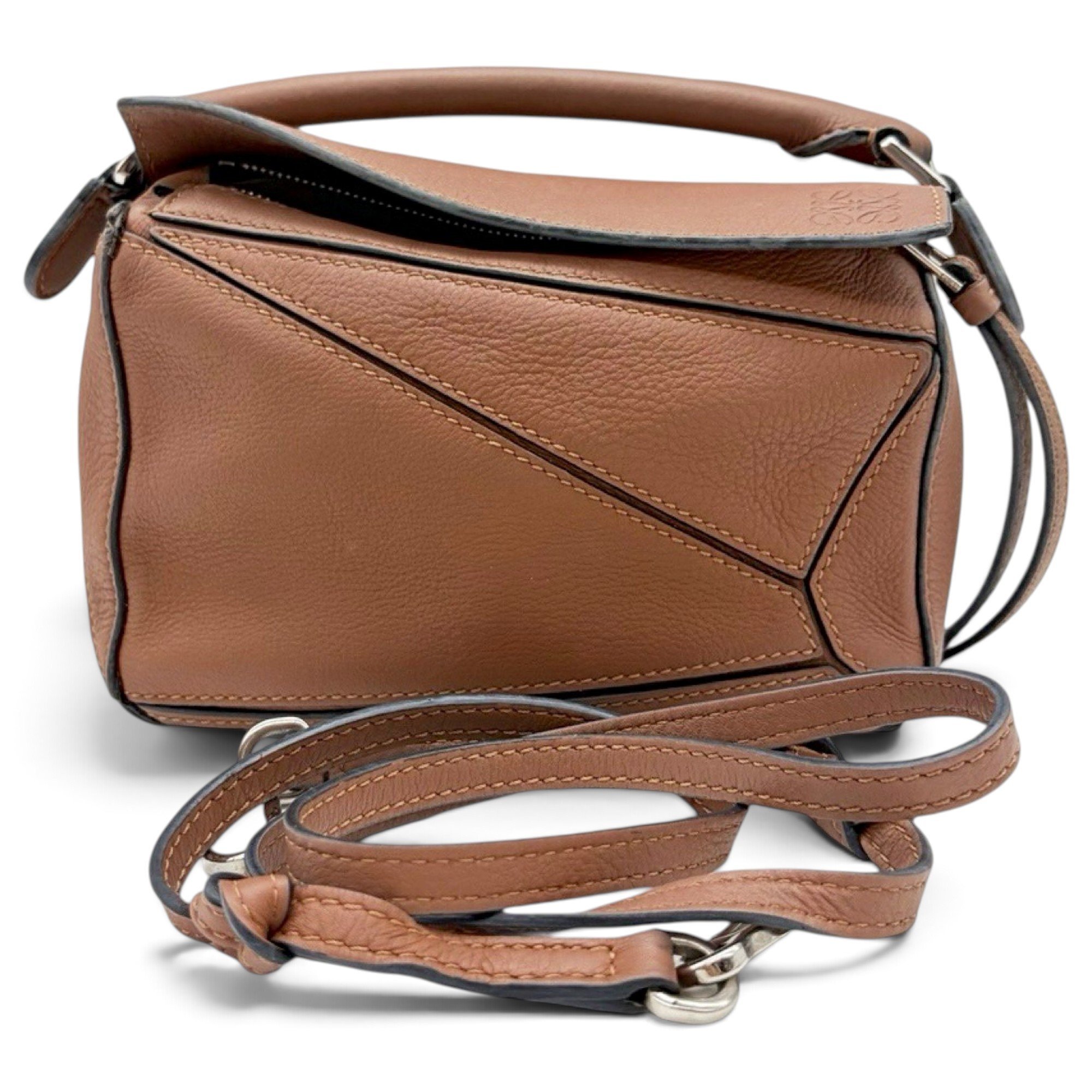Puzzle leather handbag