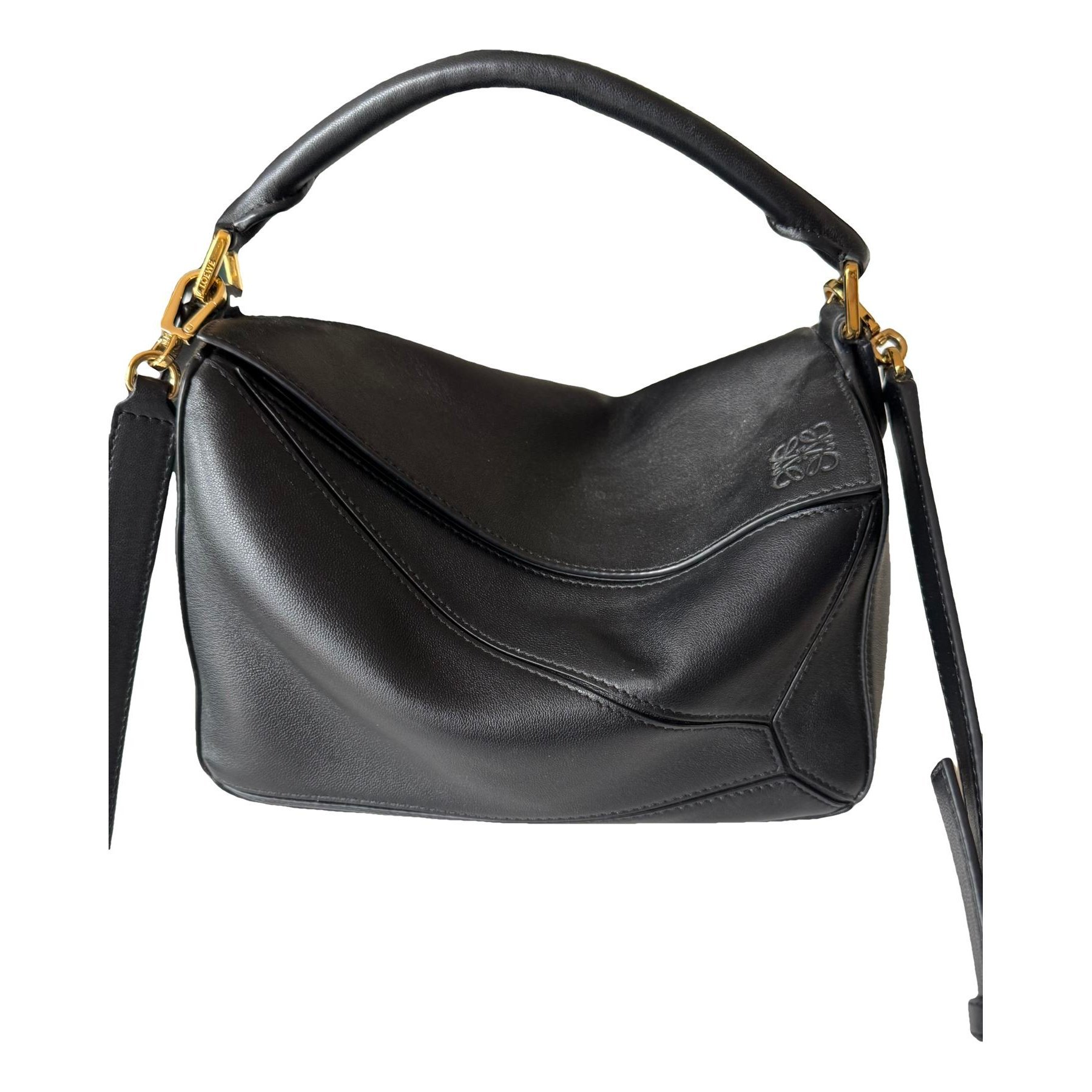 Puzzle leather handbag