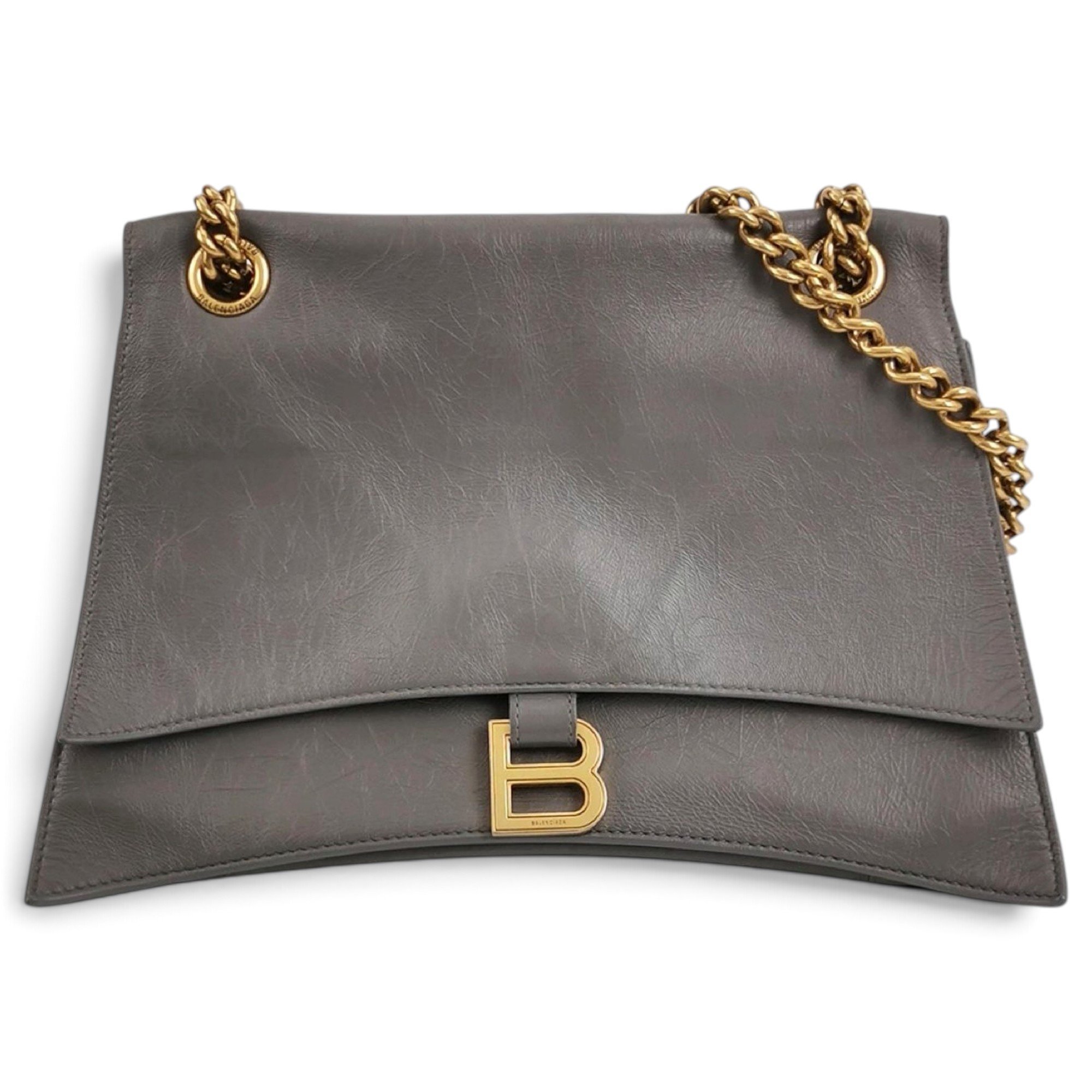 Crush leather handbag