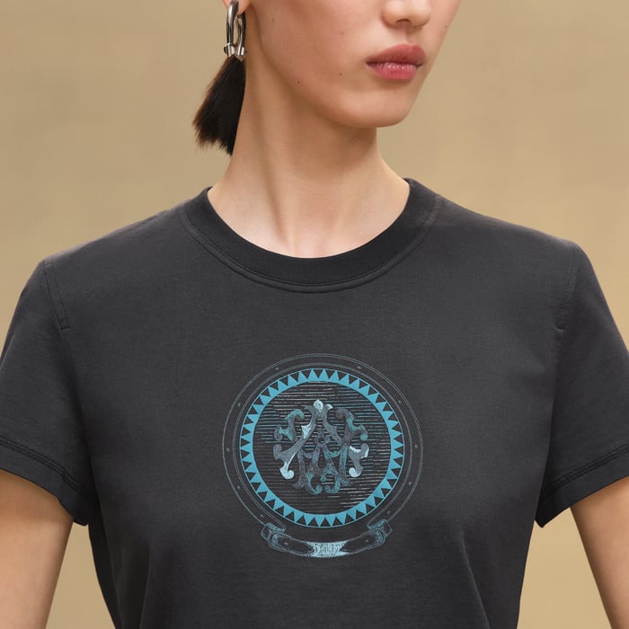 Bleu Noir Printed Straight T-shirt