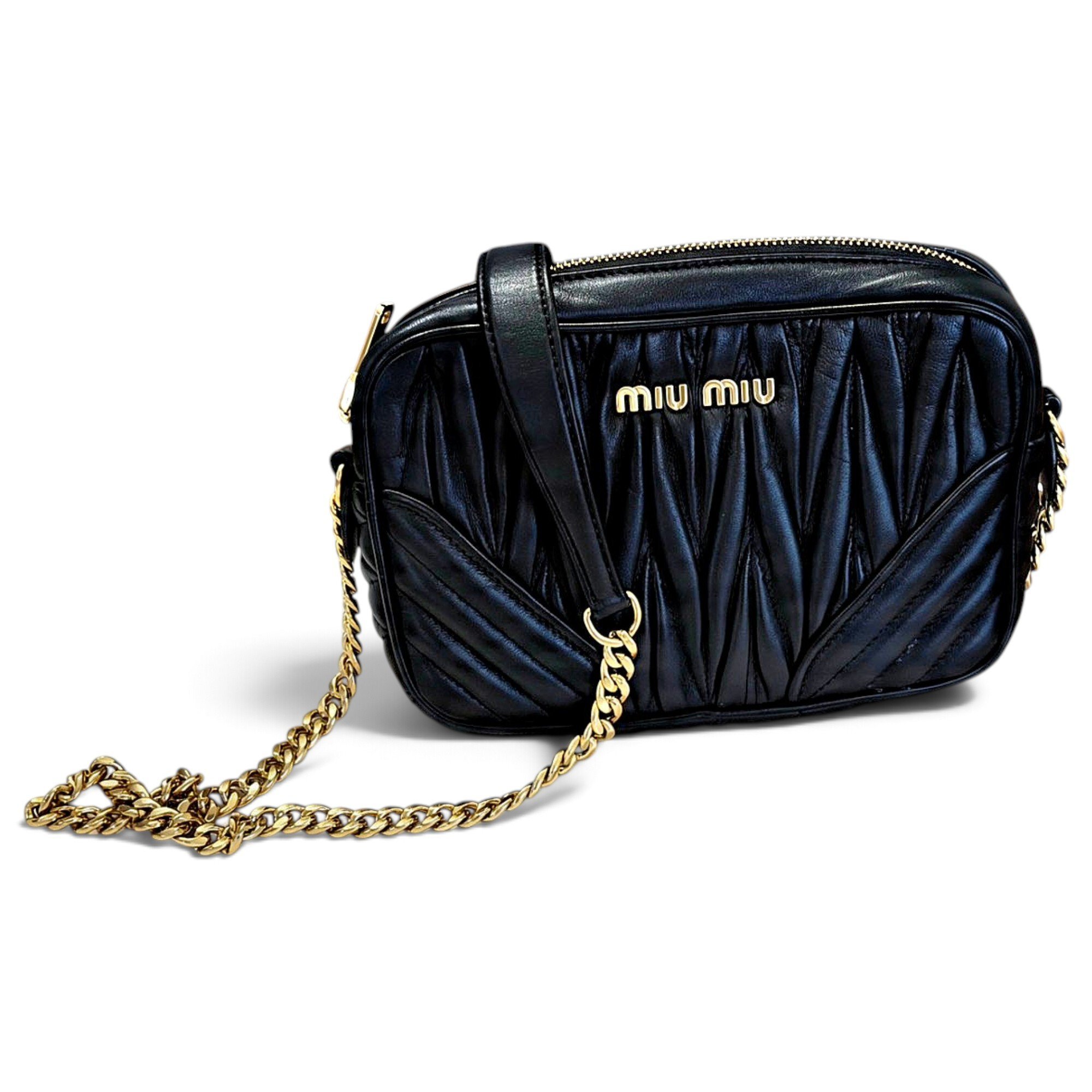 Matelassé leather clutch bag