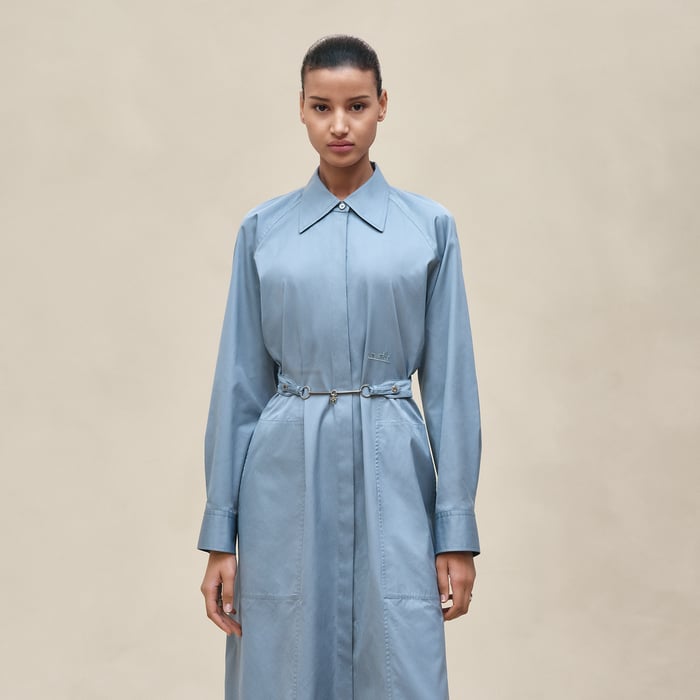 Bleu Adriatique Equestrian Shirt Dress