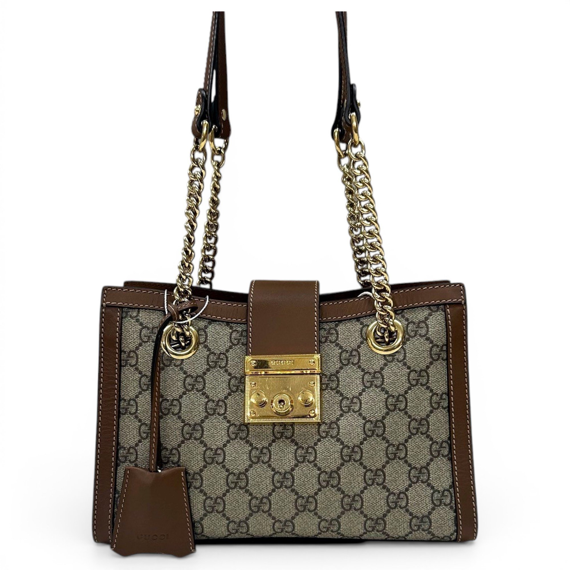 Padlock leather handbag