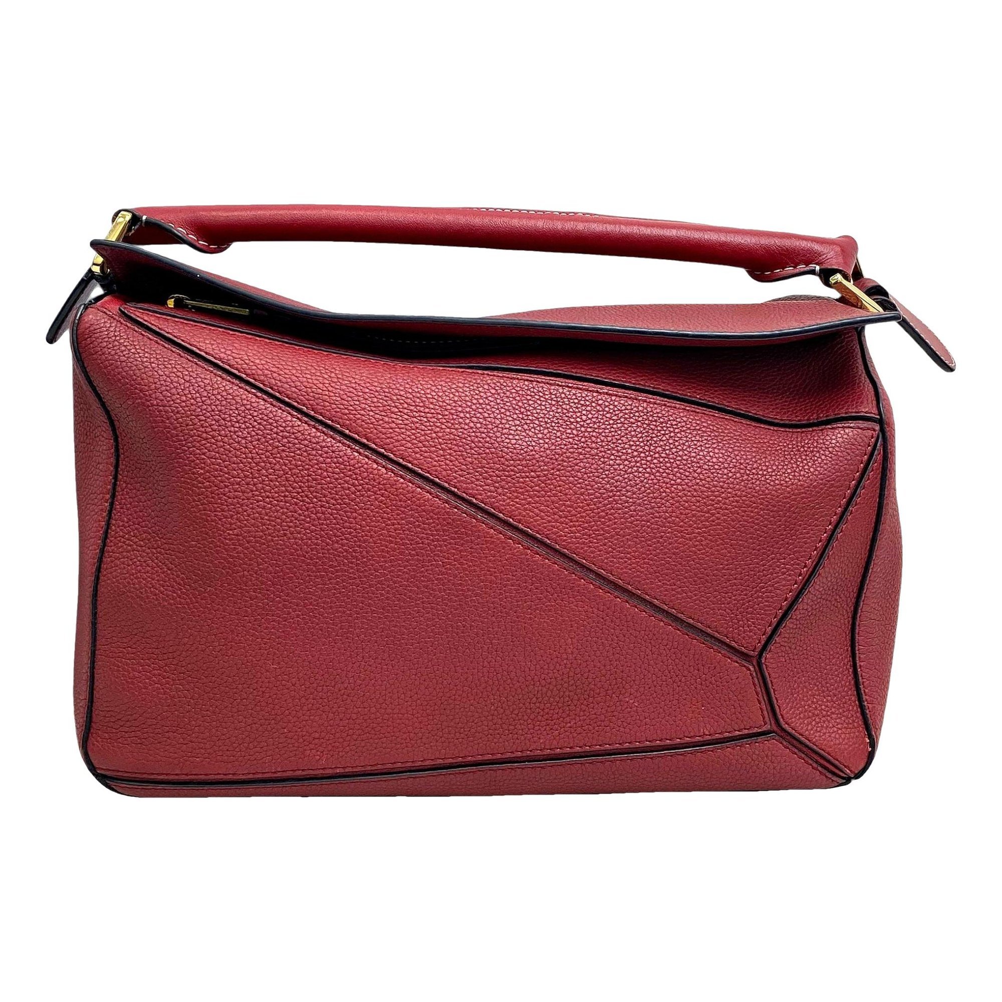 Puzzle leather handbag