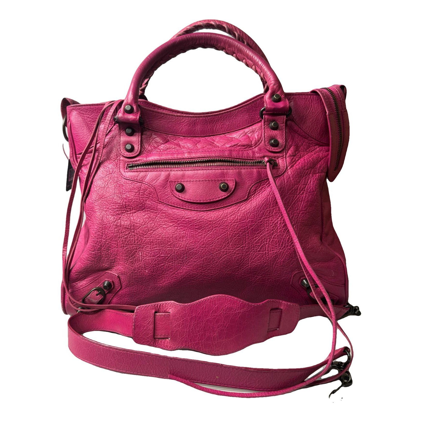 City leather handbag