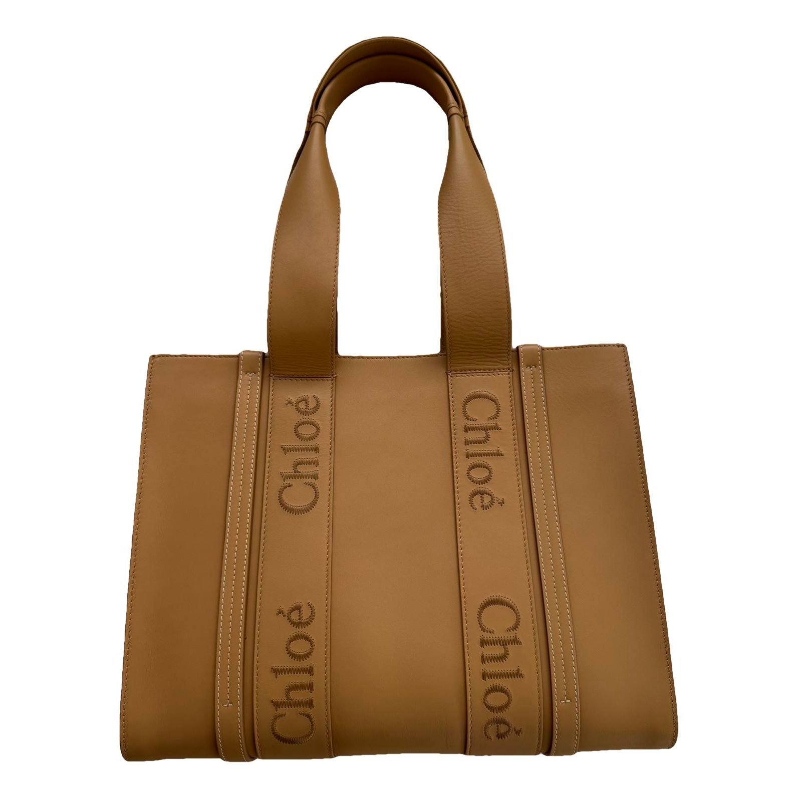 Woody leather tote