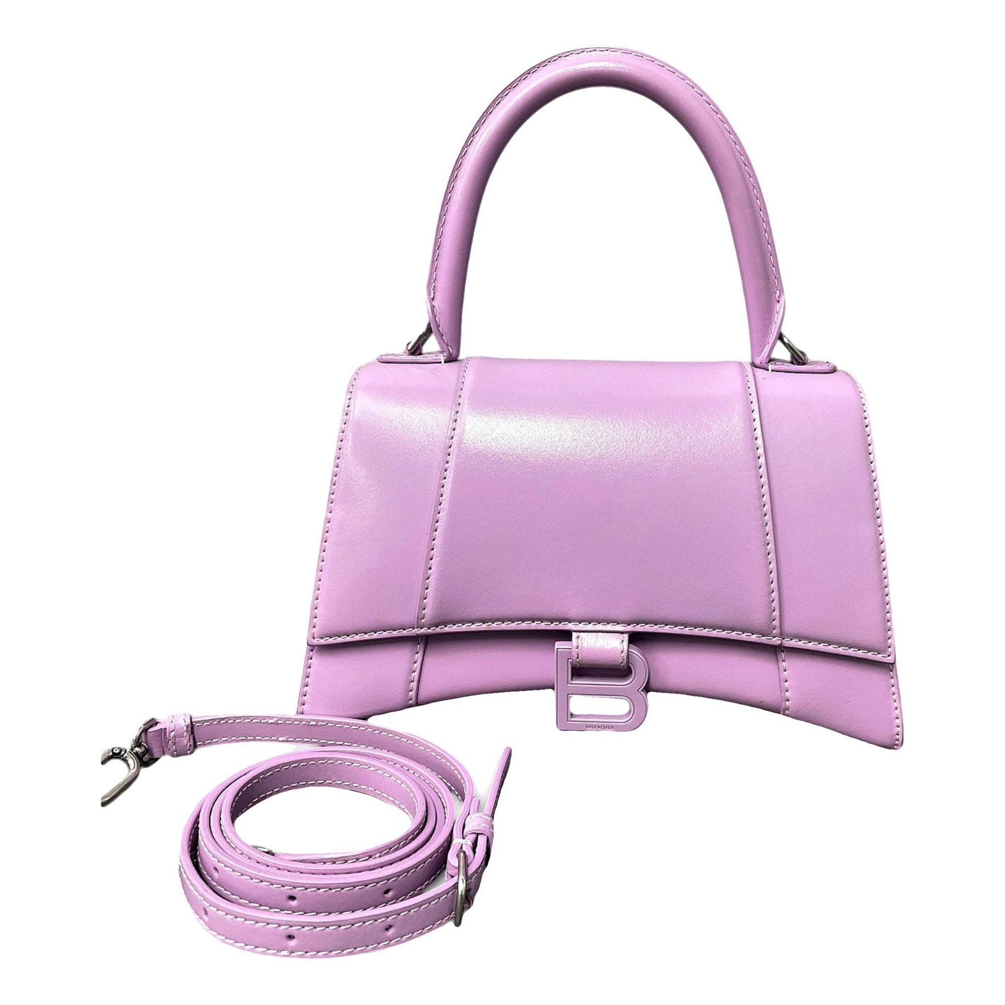 Hourglass leather handbag