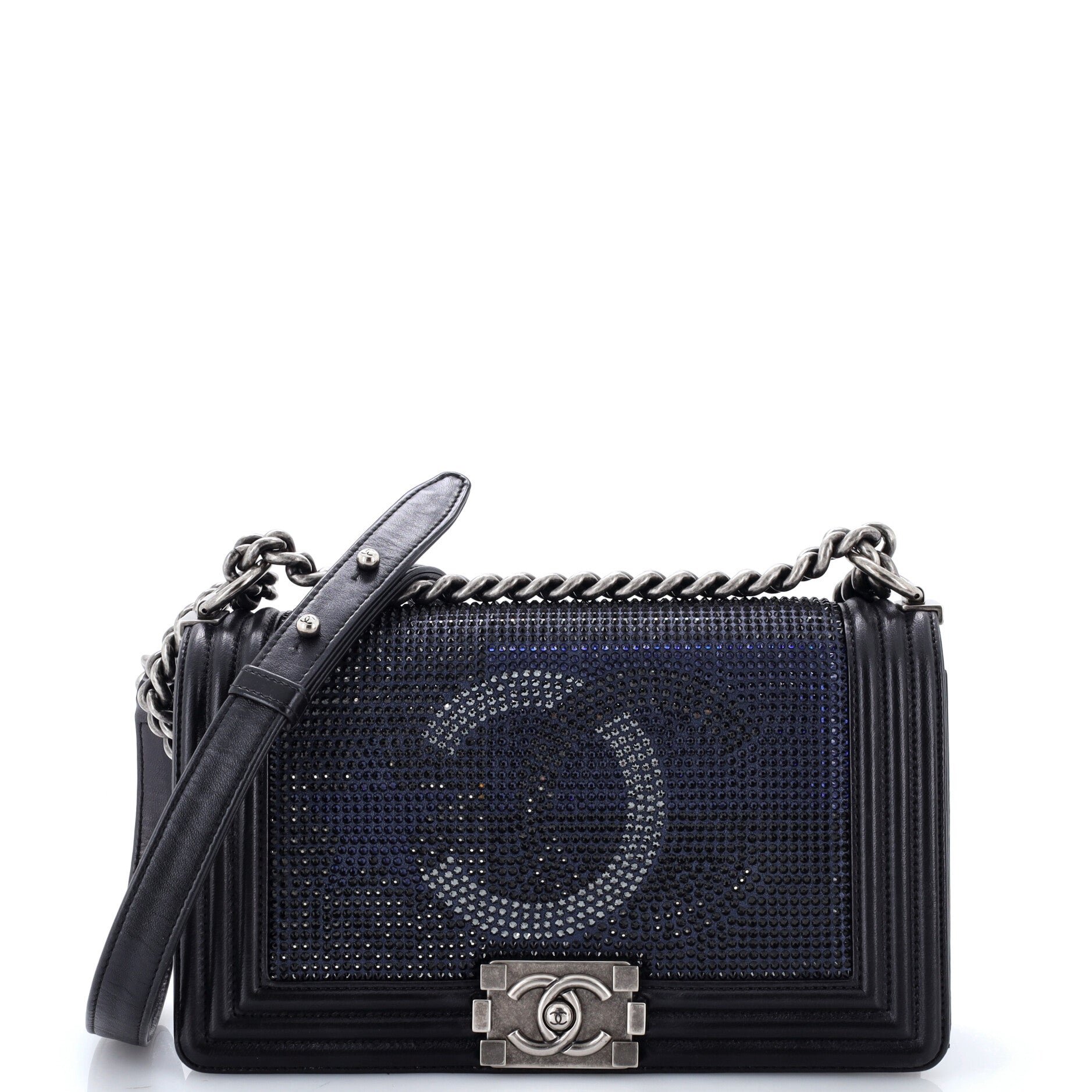 Paris-Dallas Boy Flap Bag Limited Edition Metallized Strass Old Medium