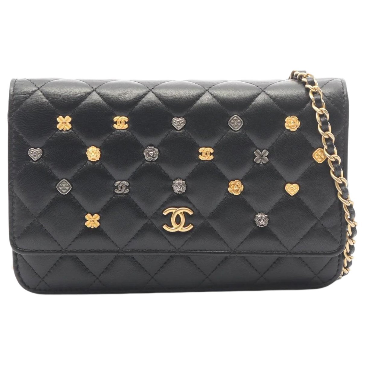 Wallet On Chain leather crossbody bag